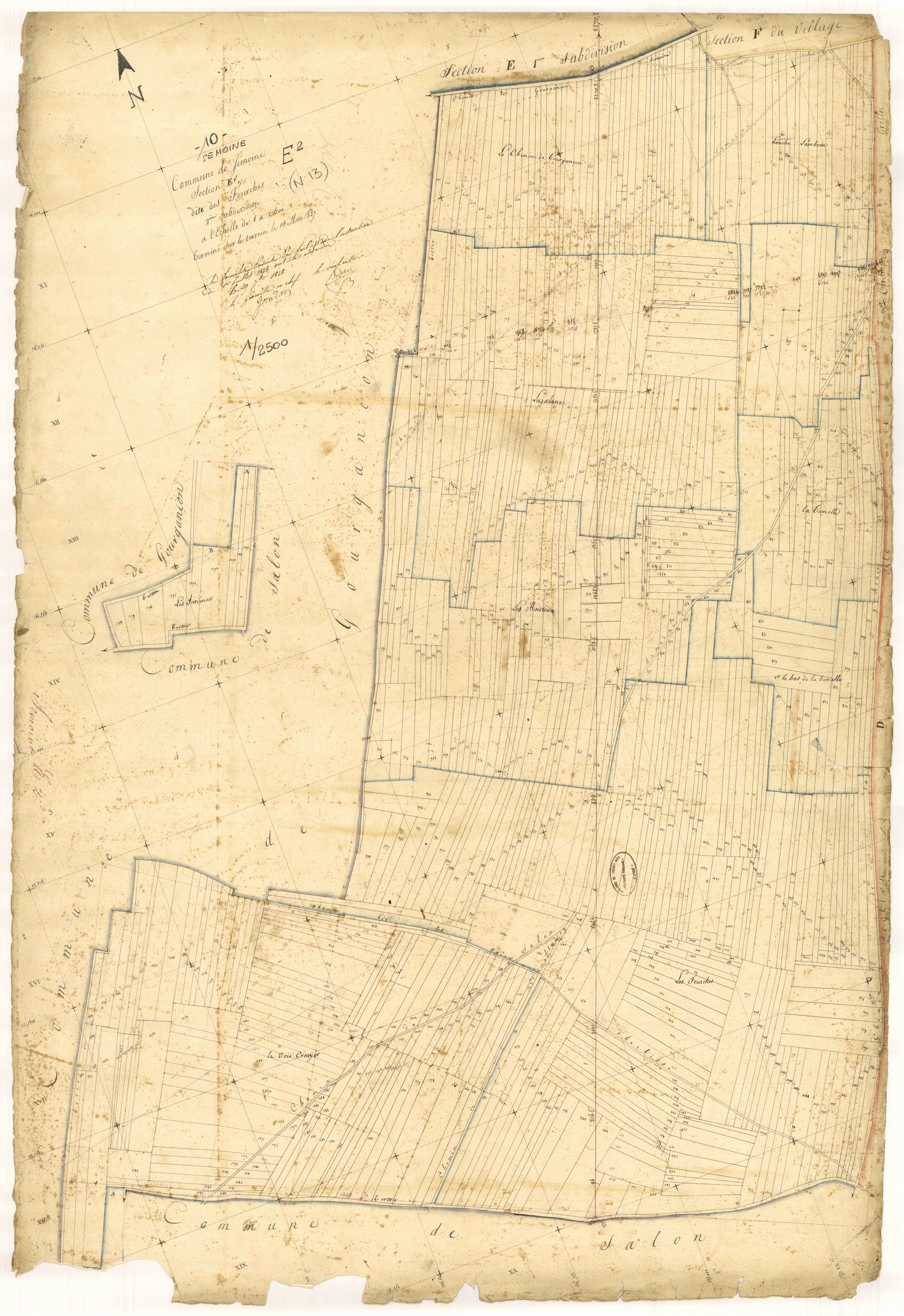 Semoine, section E dite des Fourches, feuille n° 2