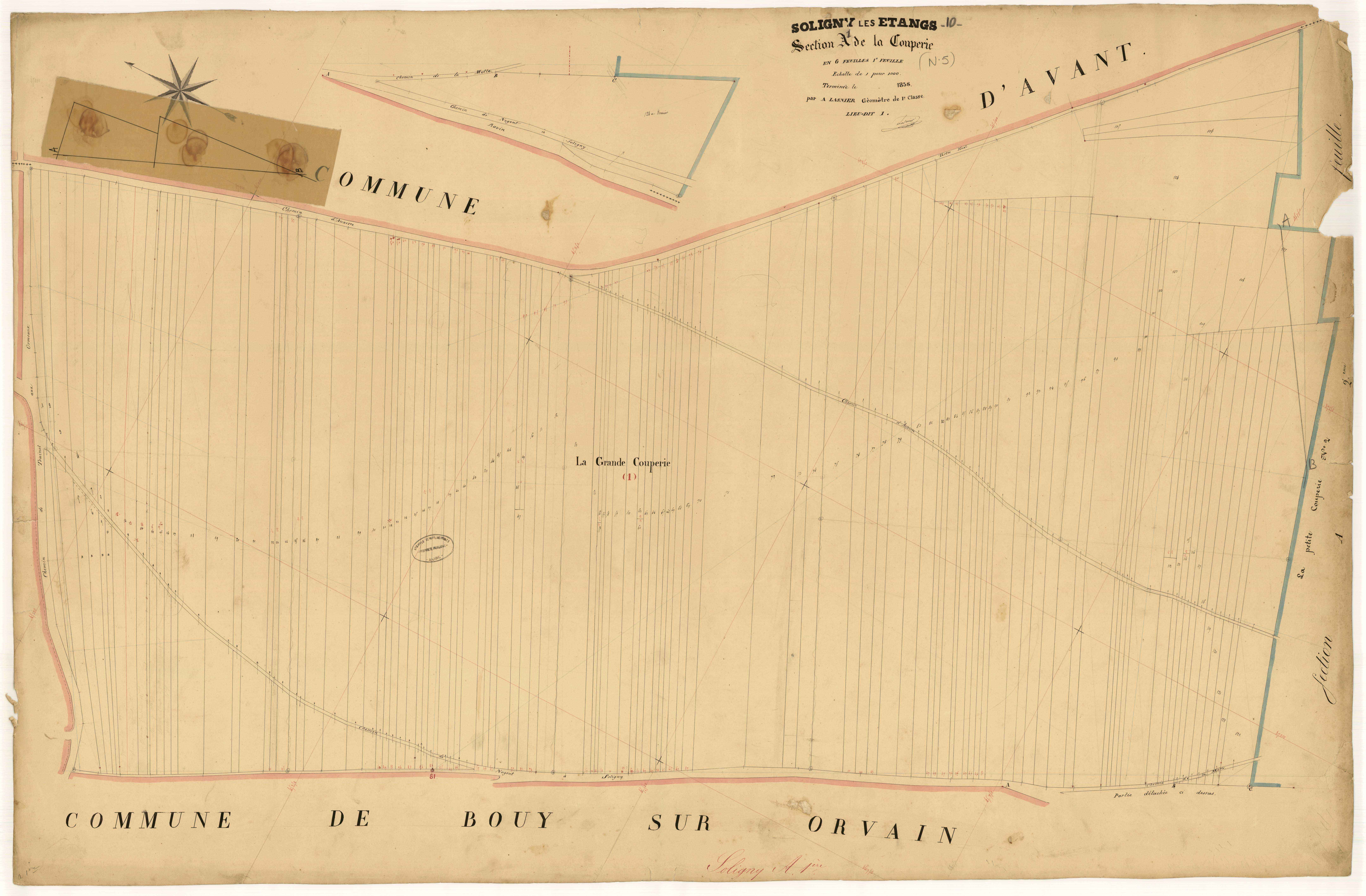 Soligny-les-Etangs, section A dite de la Couperie, feuille n° 1