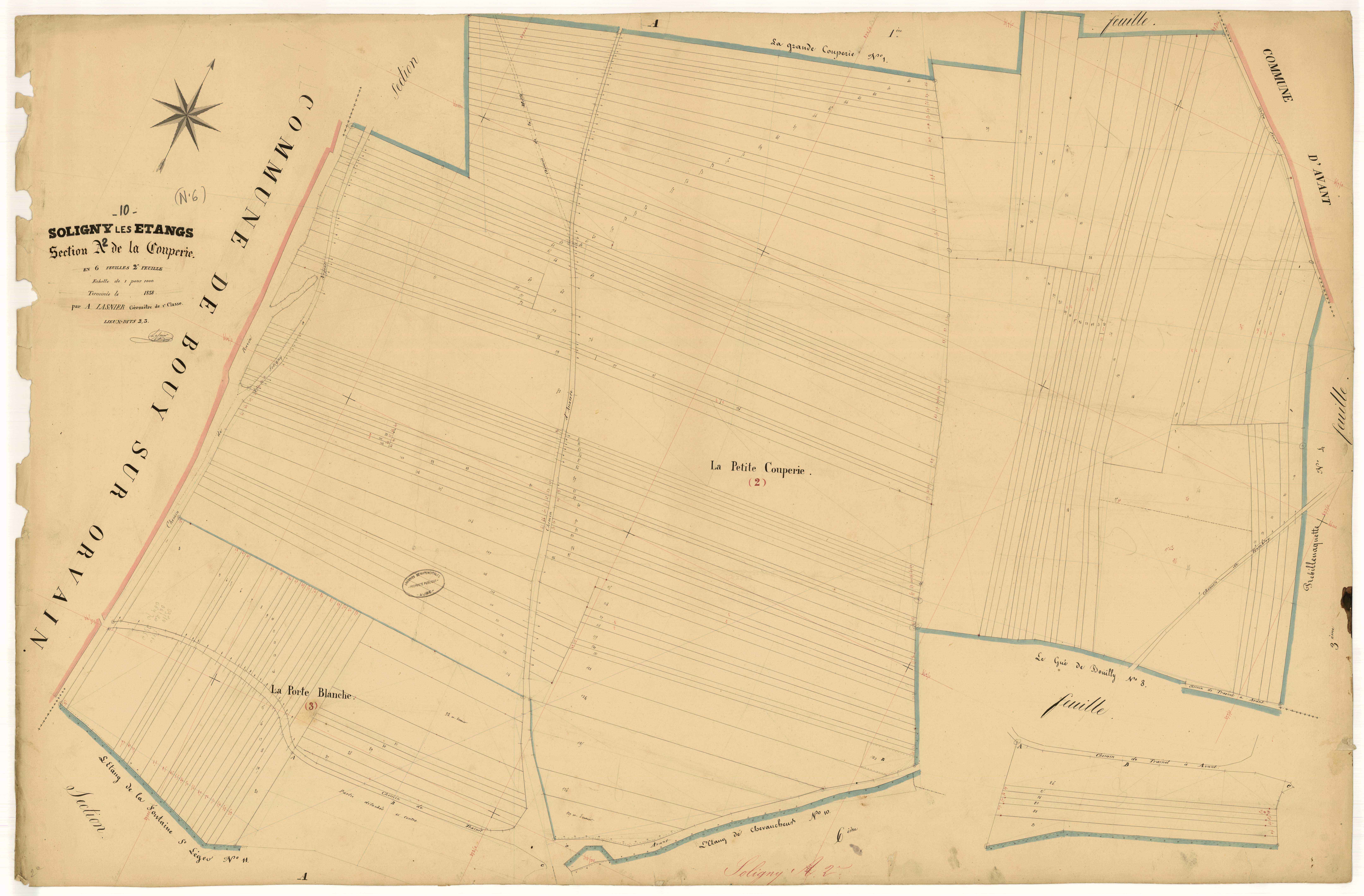 Soligny-les-Etangs, section A dite de la Couperie, feuille n° 2