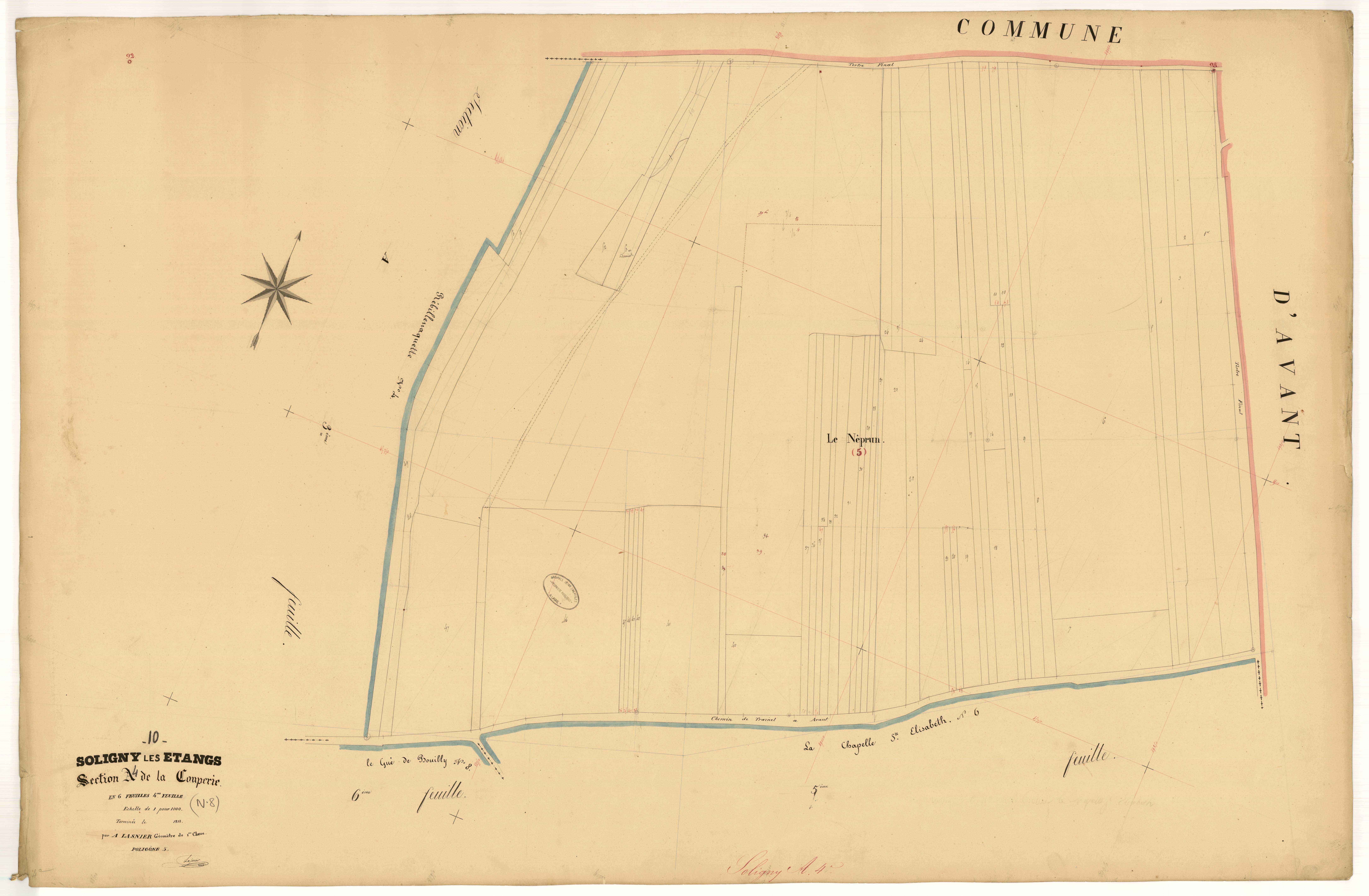 Soligny-les-Etangs, section A dite de la Couperie, feuille n° 4
