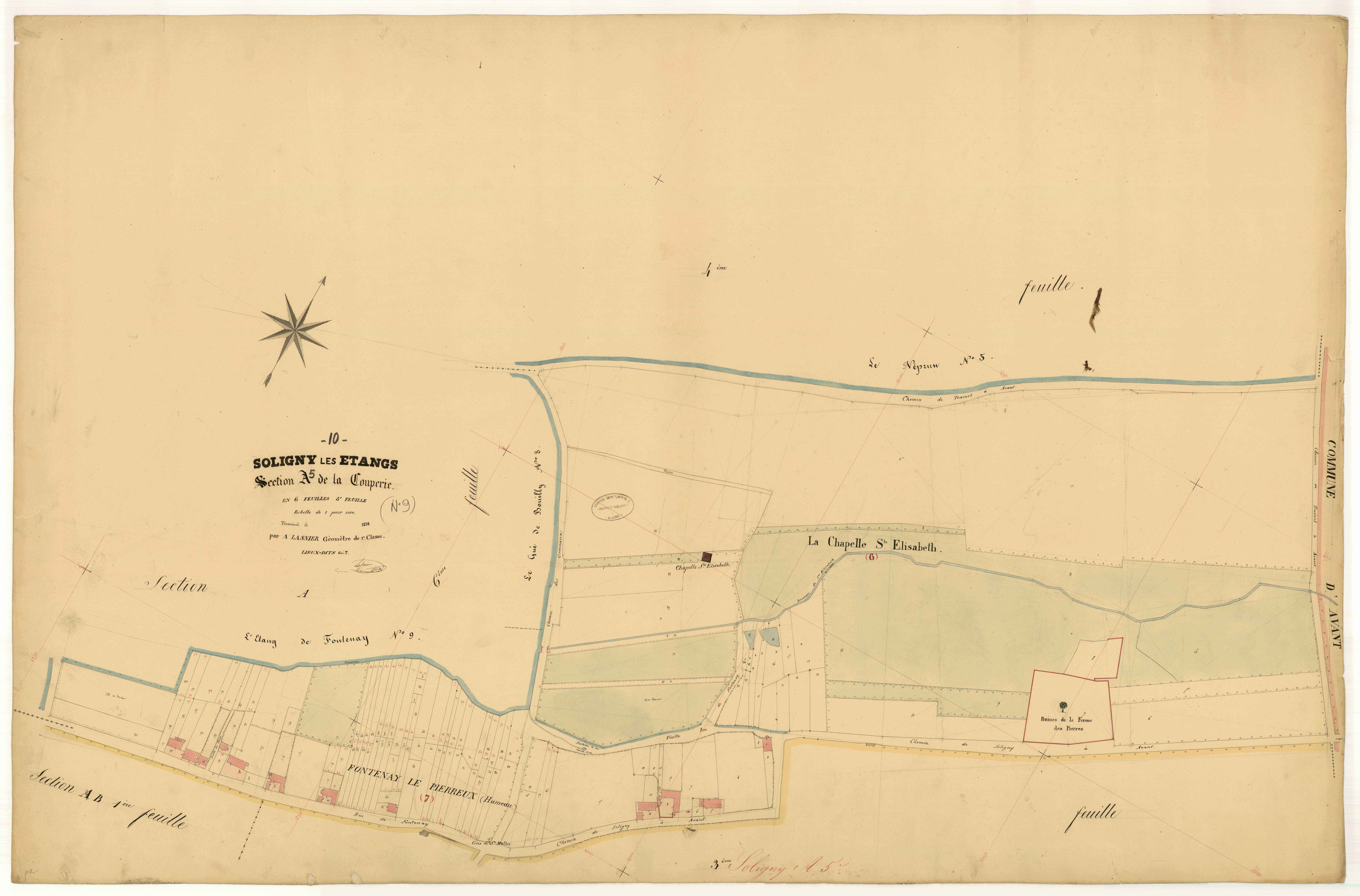 Soligny-les-Etangs, section A dite de la Couperie, feuille n° 5