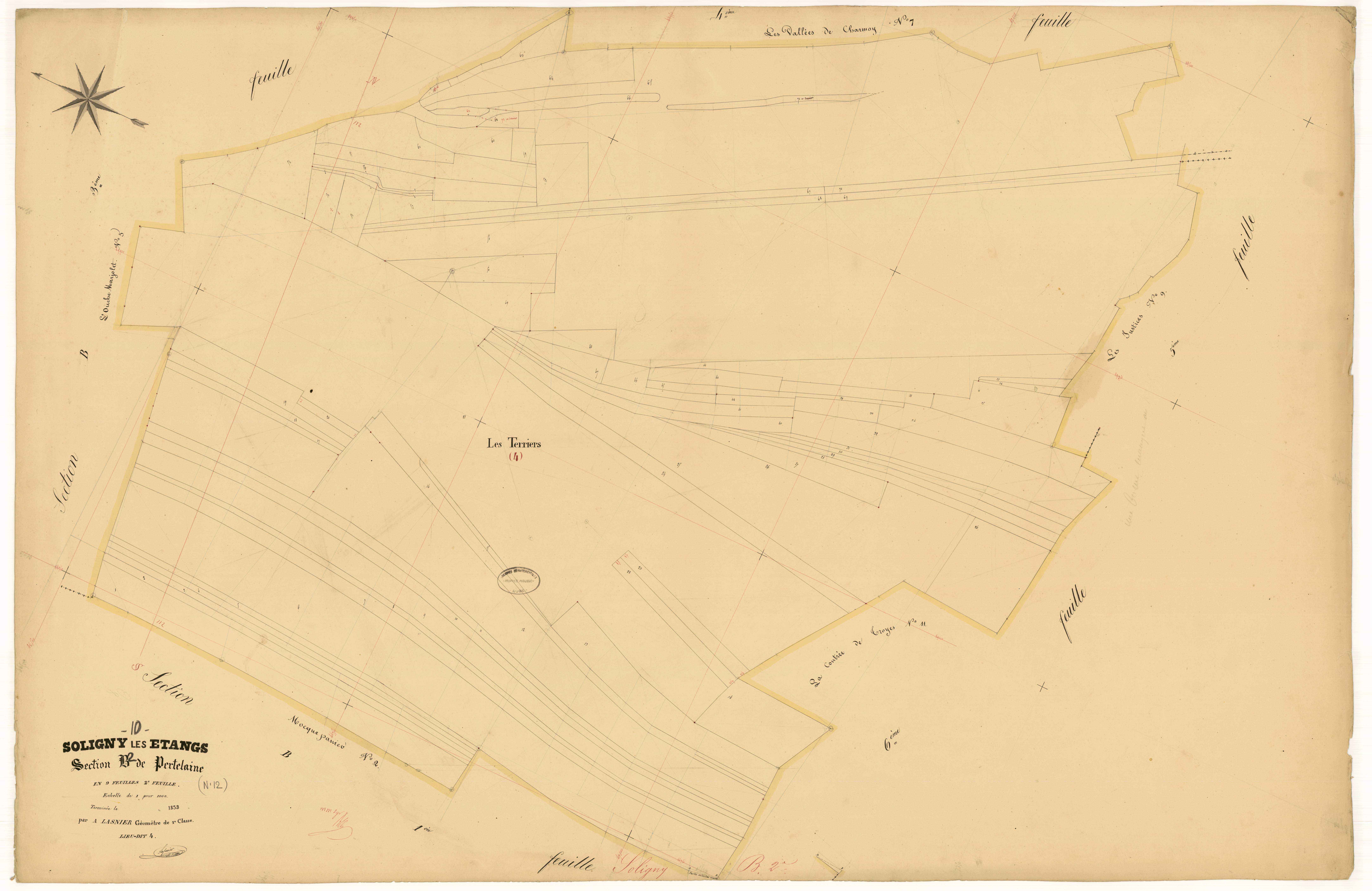 Soligny-les-Etangs, section B dite de Pertelaine, feuille n° 2