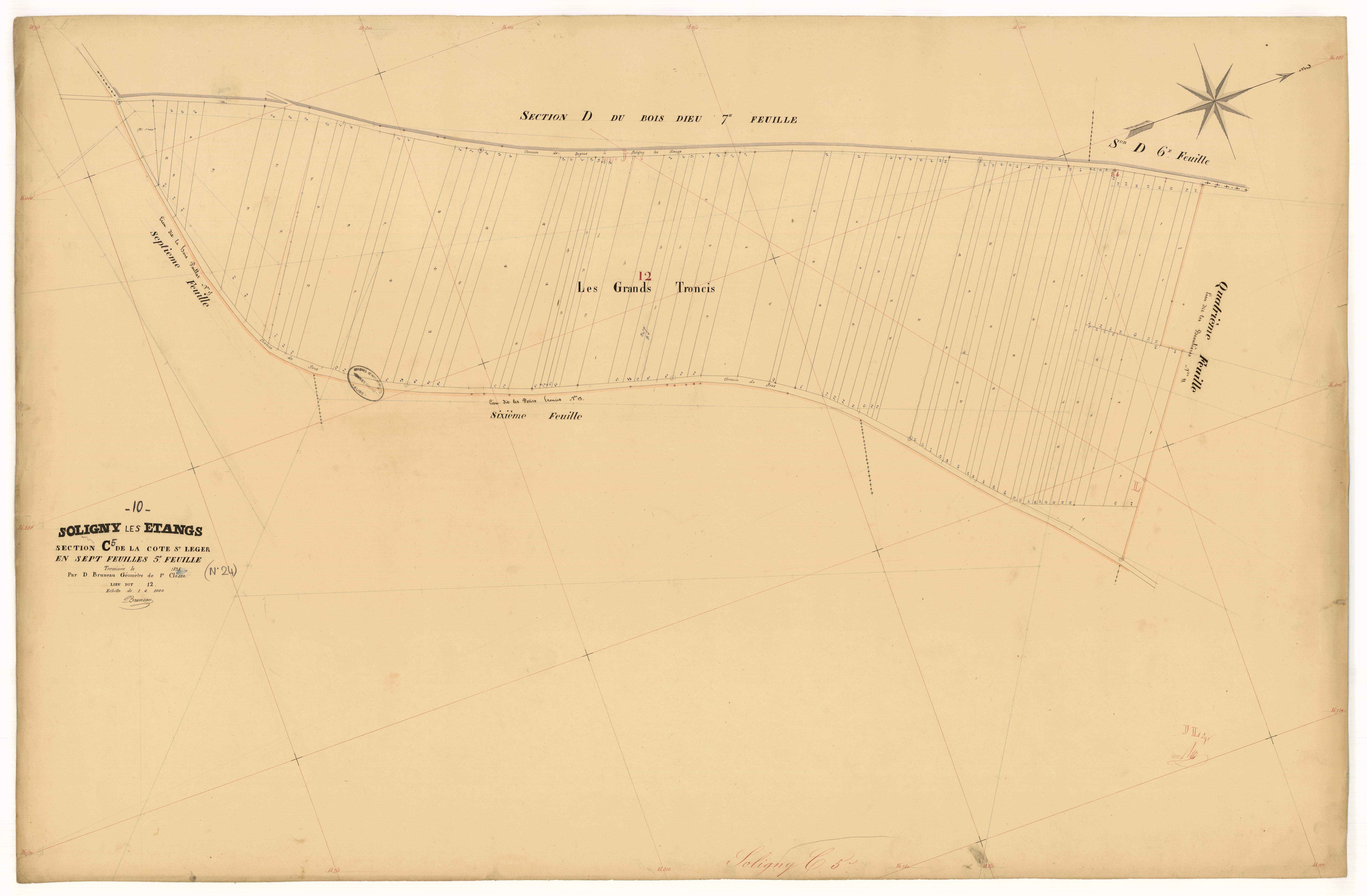 Soligny-les-Etangs, section C dite de la Côte Saint-Léger, feuille n° 5