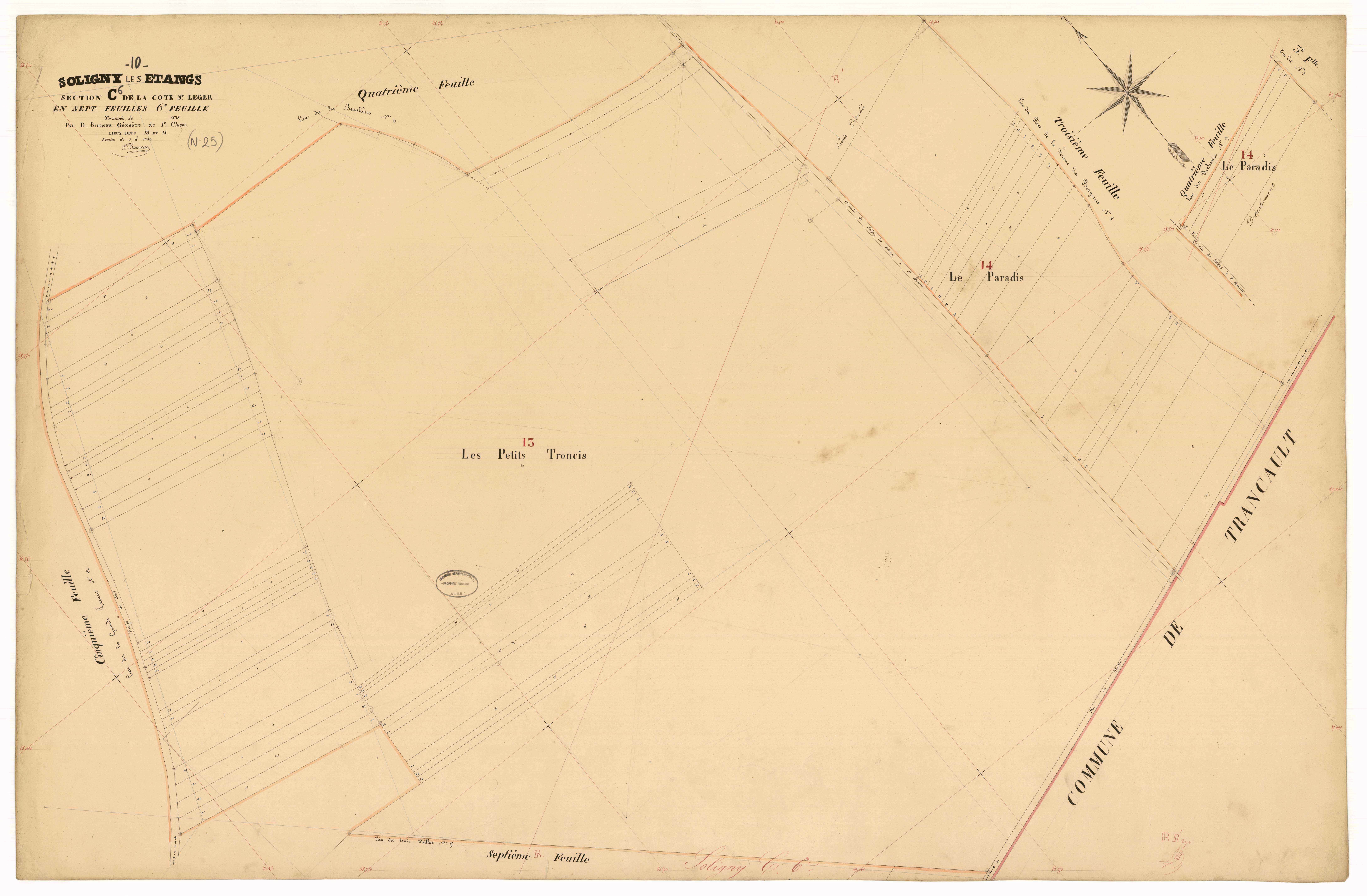 Soligny-les-Etangs, section C dite de la Côte Saint-Léger, feuille n° 6