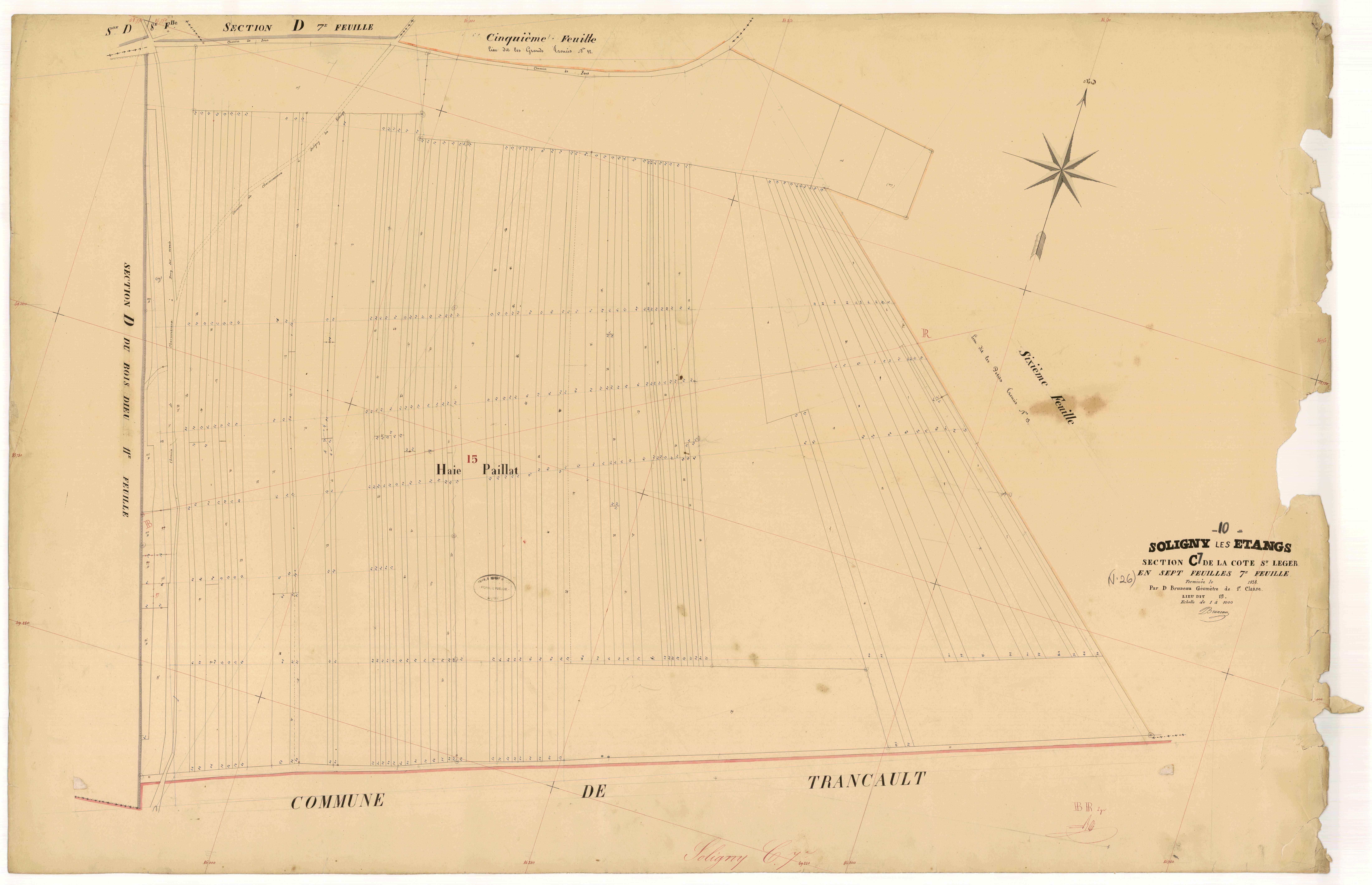 Soligny-les-Etangs, section C dite de la Côte Saint-Léger, feuille n° 7