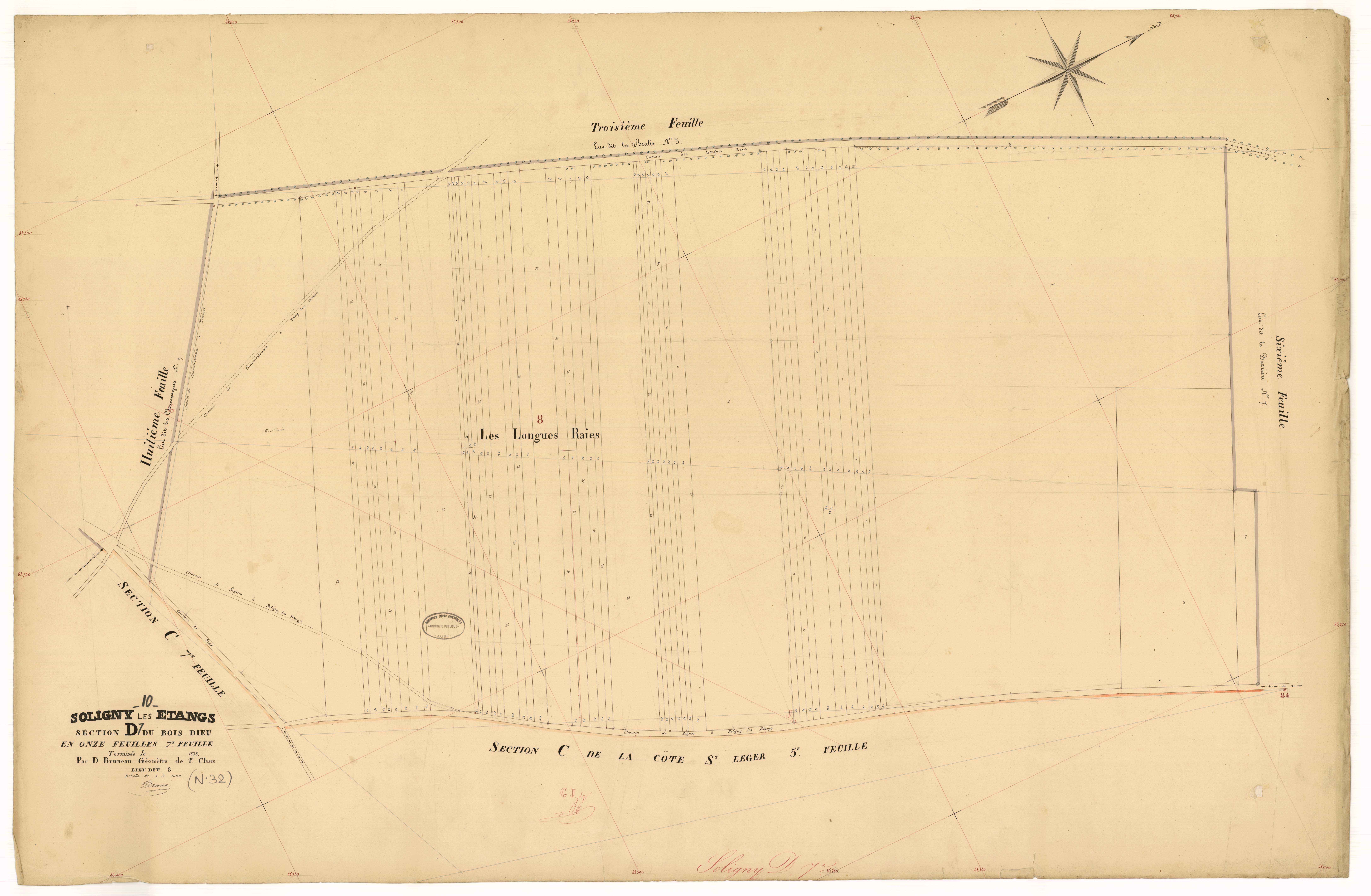 Soligny-les-Etangs, section D dite du Bois Dieu, feuille n° 7