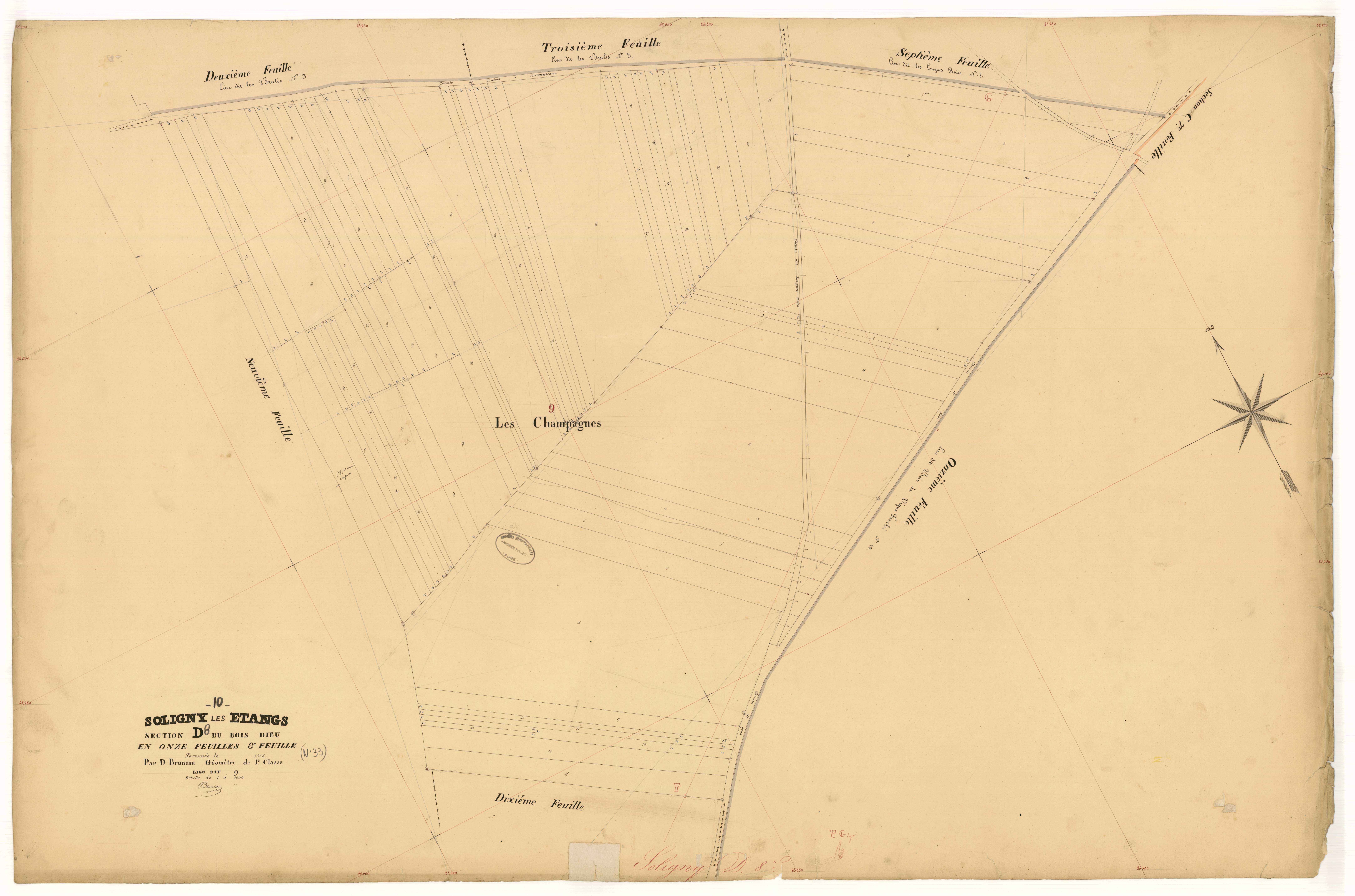 Soligny-les-Etangs, section D dite du Bois Dieu, feuille n° 8