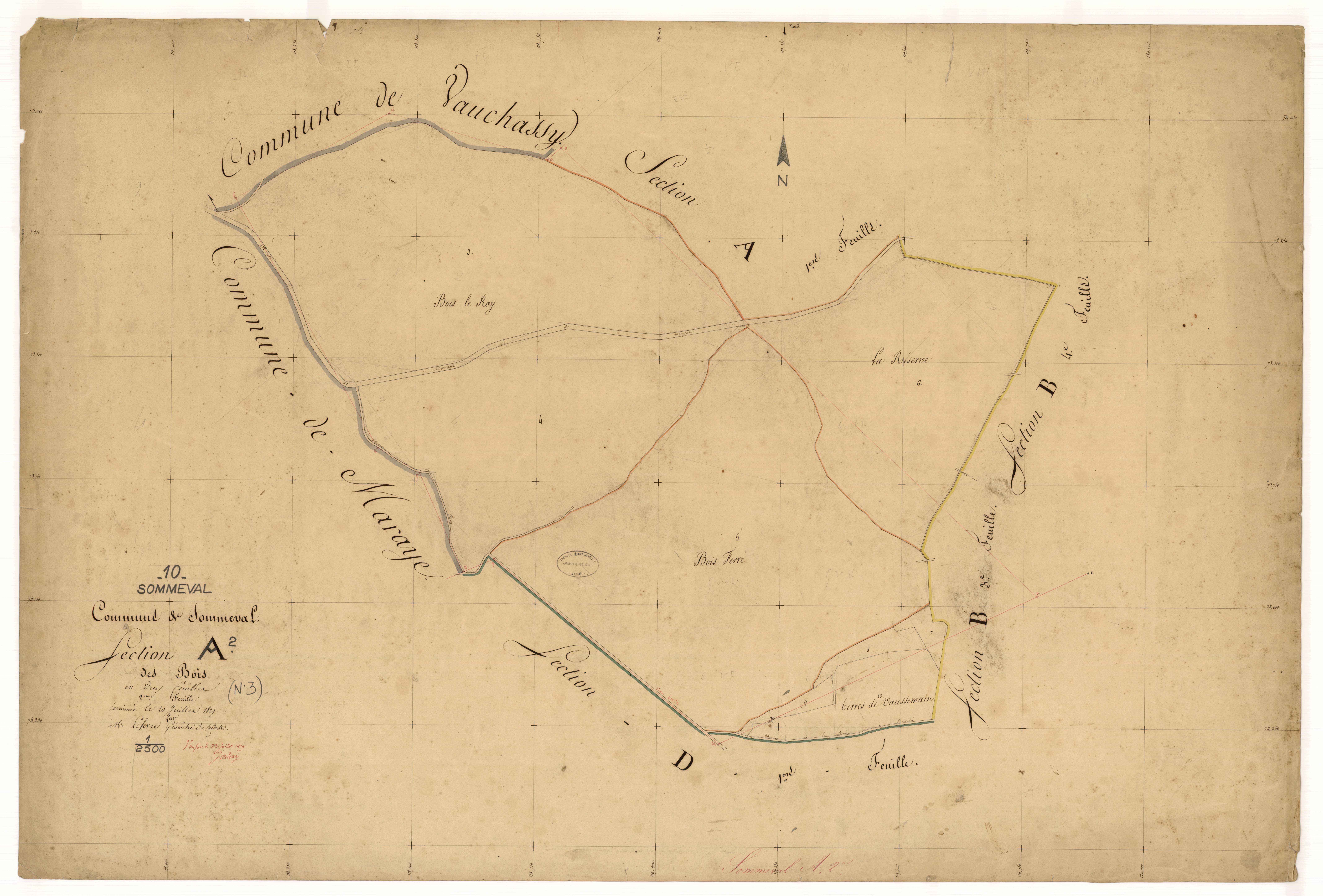 Sommeval, section A dite des Bois, feuille n° 2