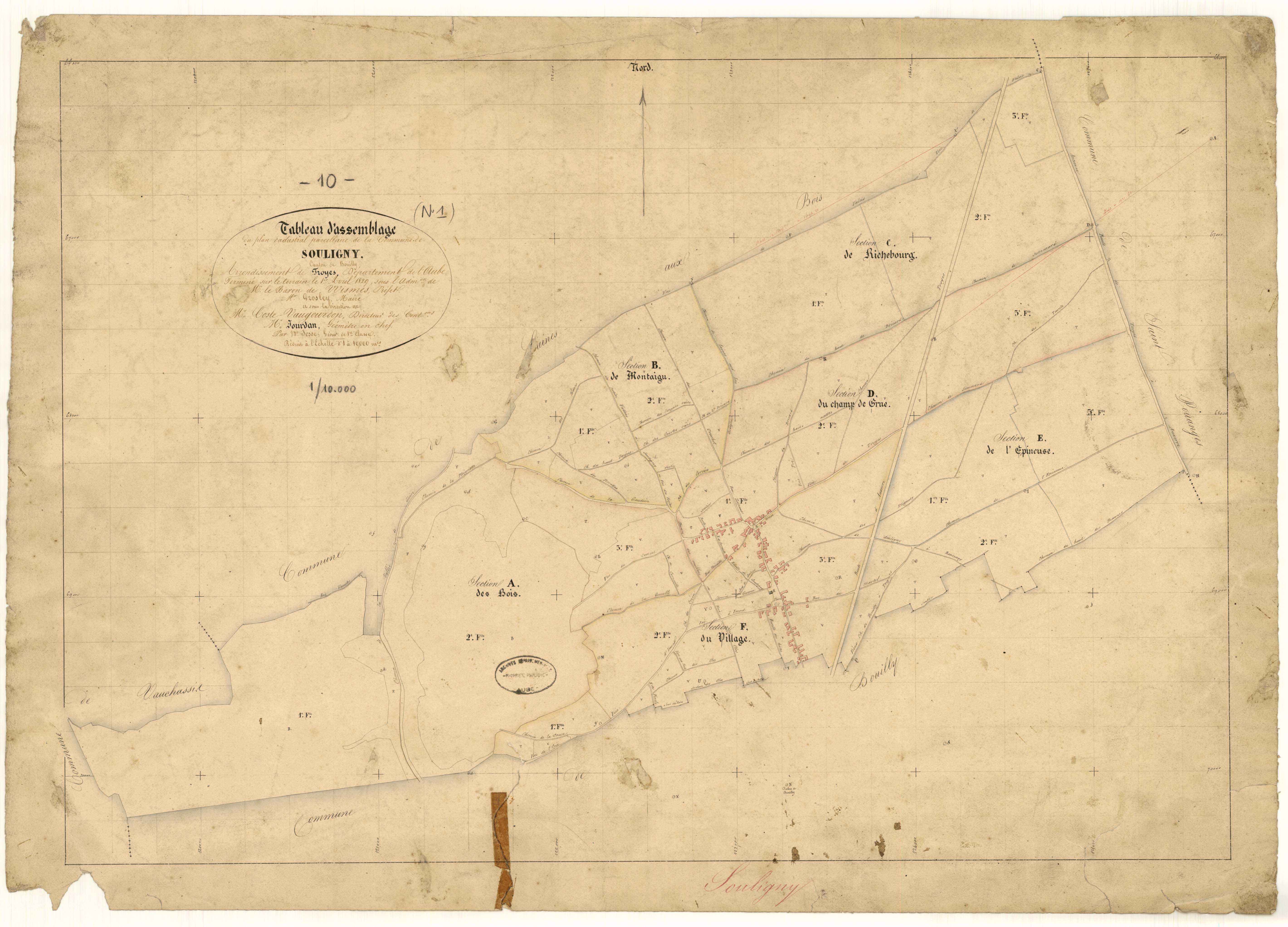 Souligny, tableau d'assemblage