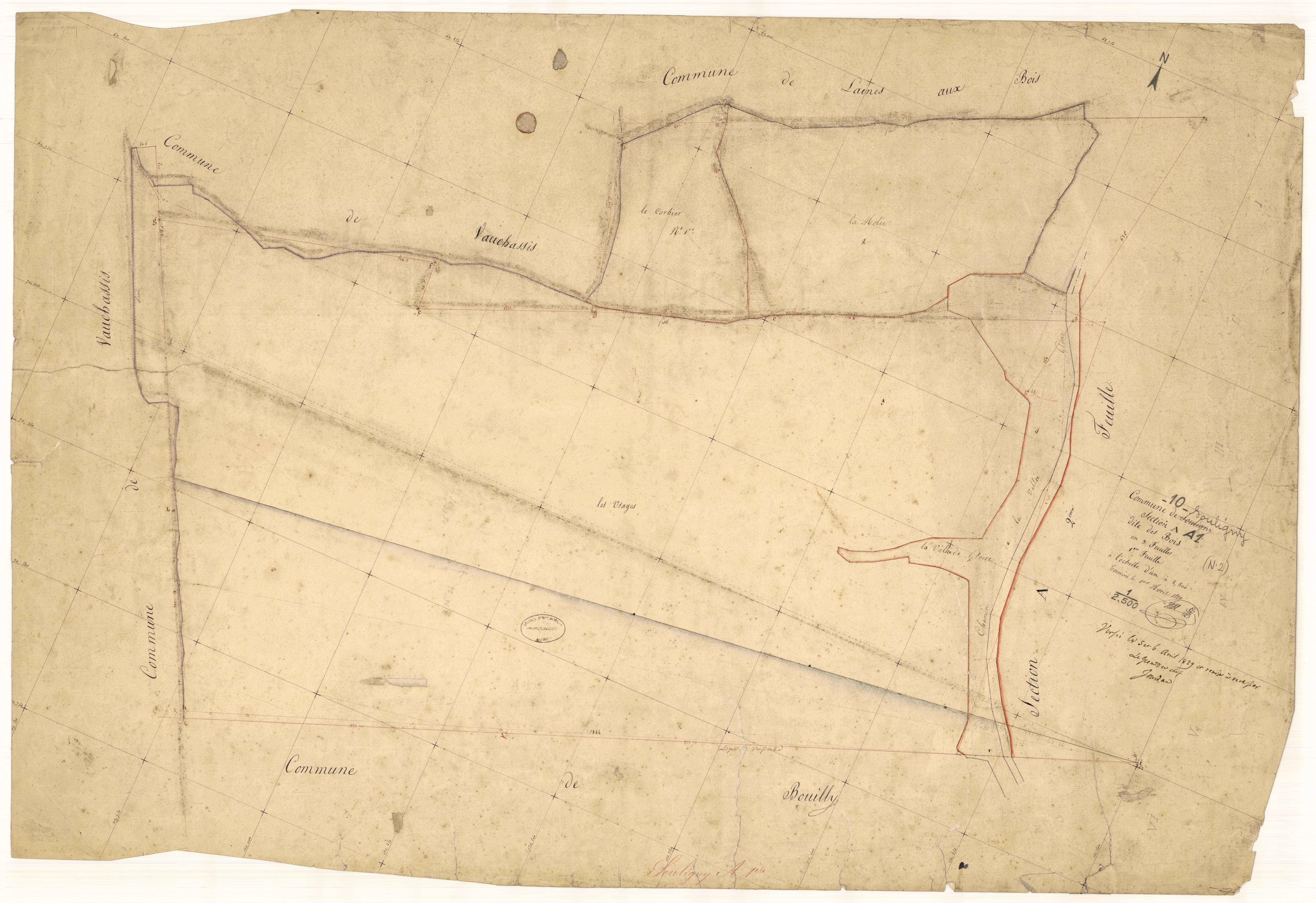 Souligny, section A dite des Bois, feuille n° 1