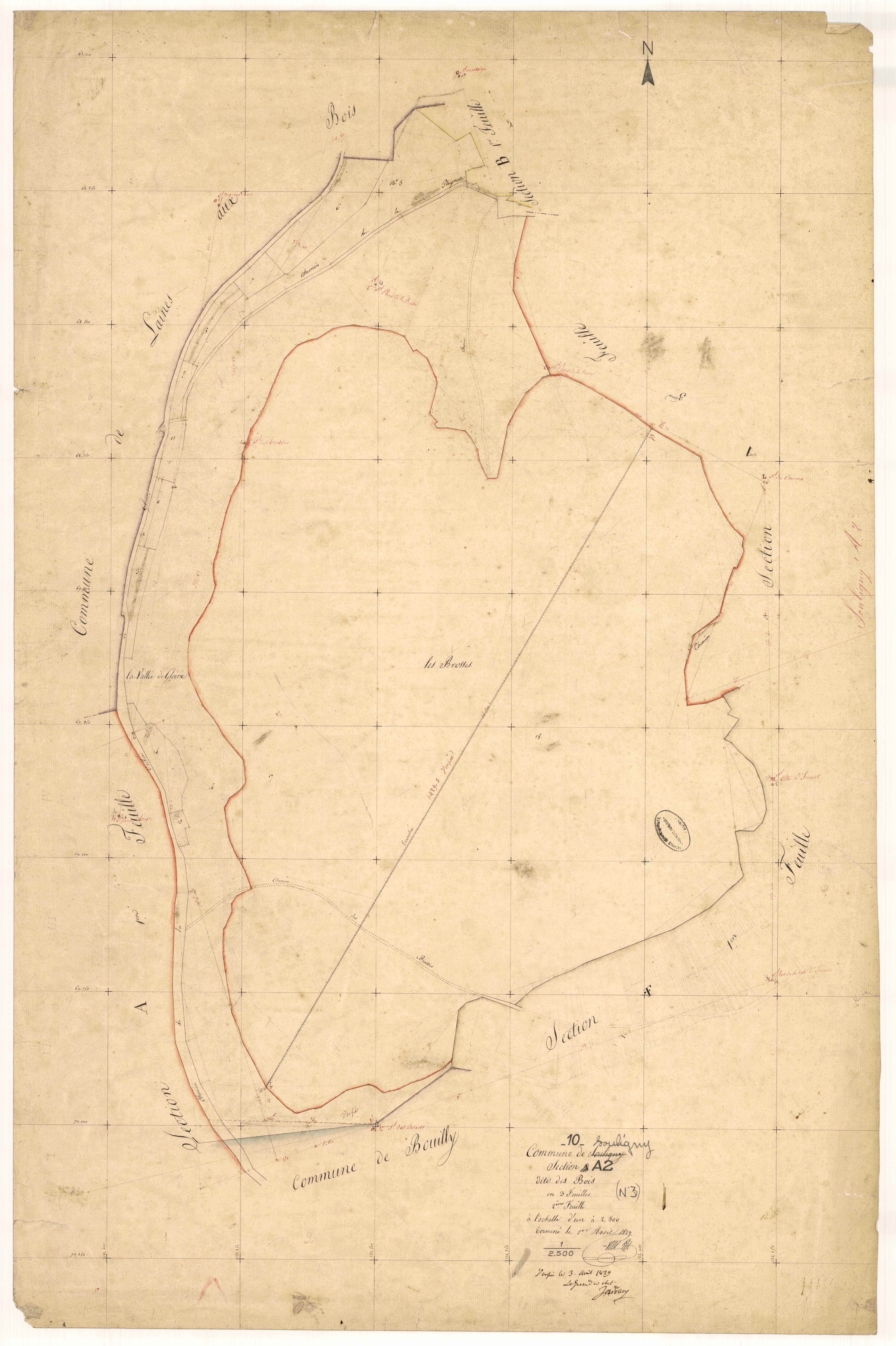 Souligny, section A dite des Bois, feuille n° 2