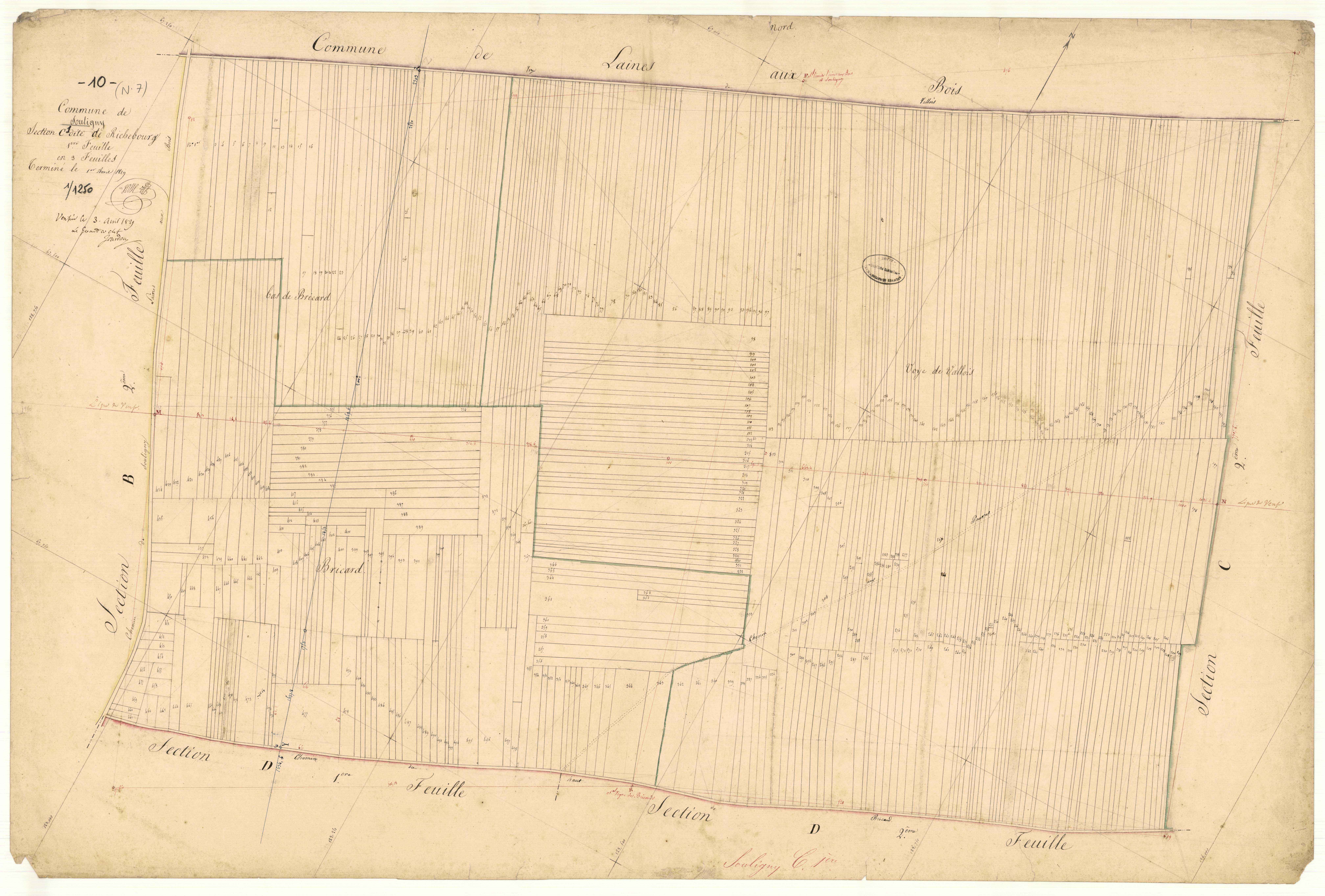 Souligny, section C dite de Richebourg, feuille n° 1