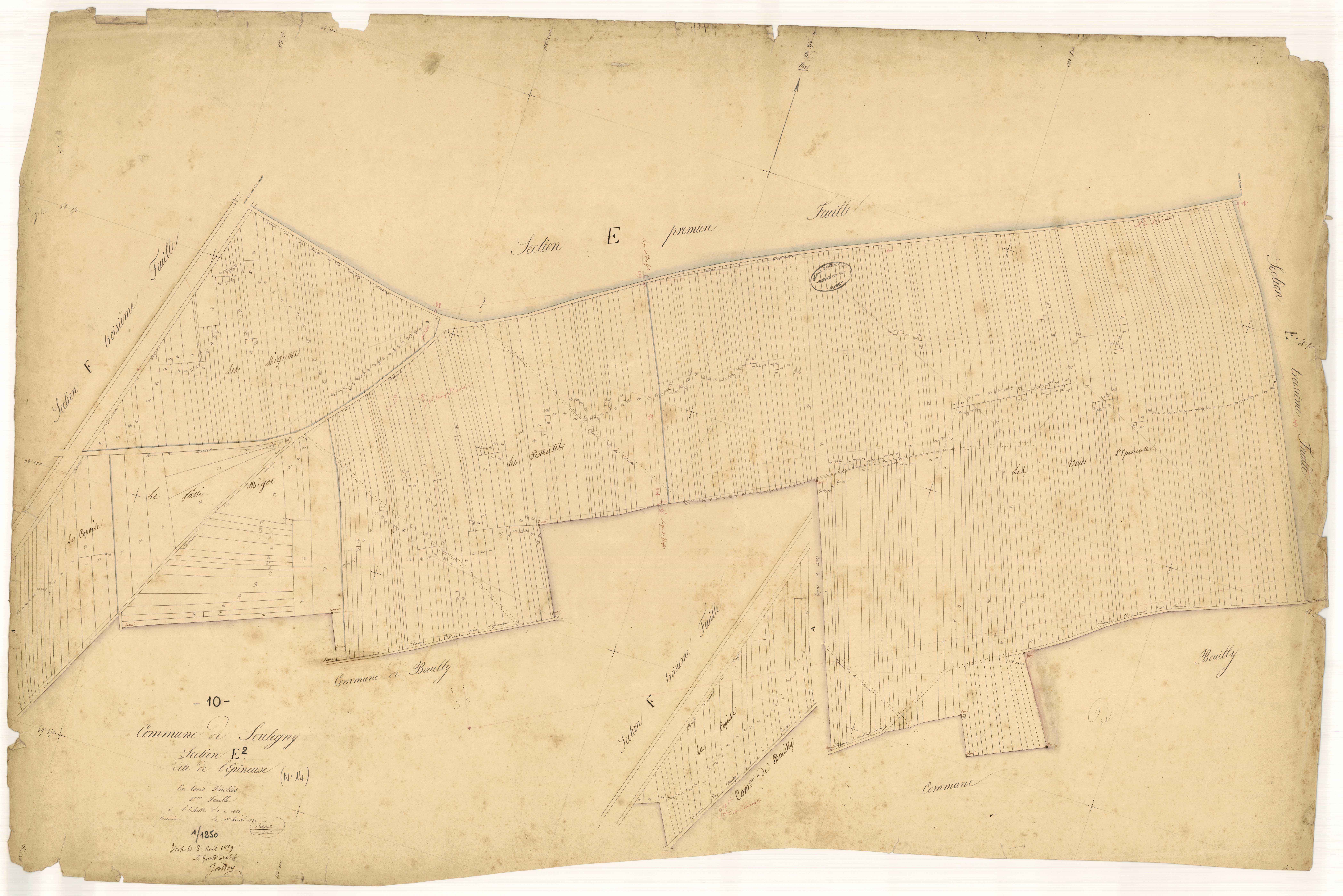 Souligny, section E dite des Voies l'Epineuses, feuille n° 2