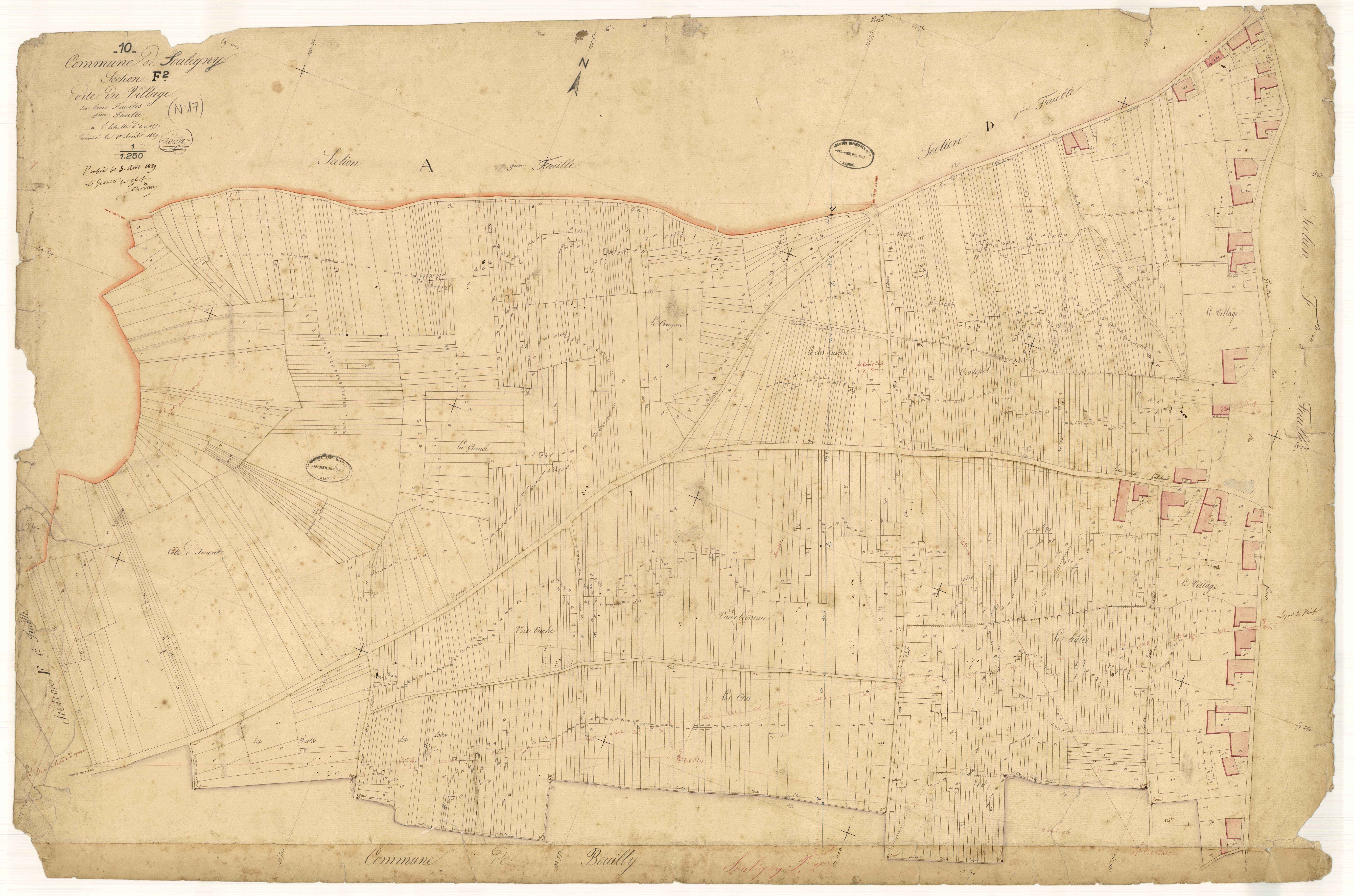 Souligny, section F dite du Village, feuille n° 2