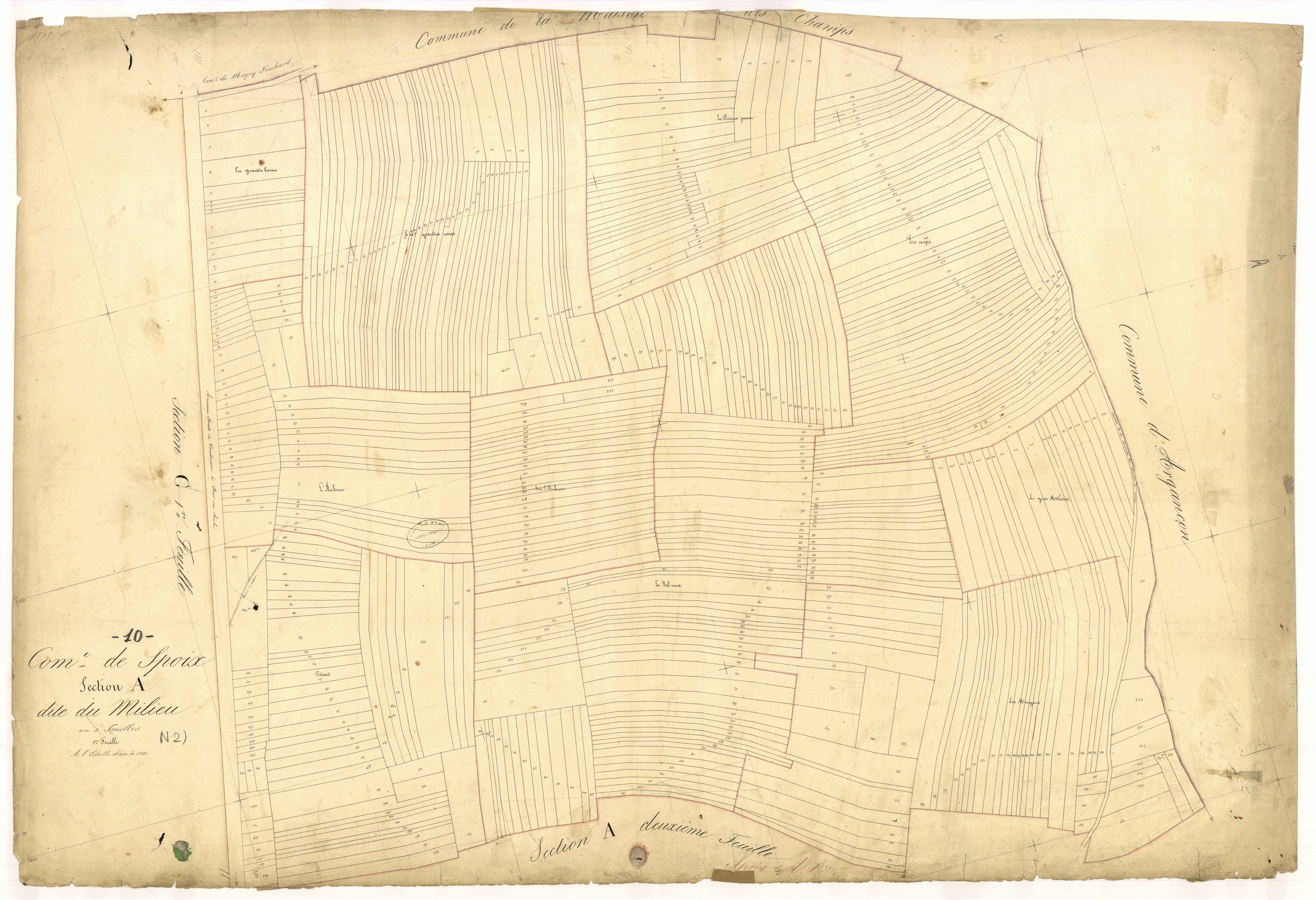 Spoy, section A dite du Milieu, feuille n° 1