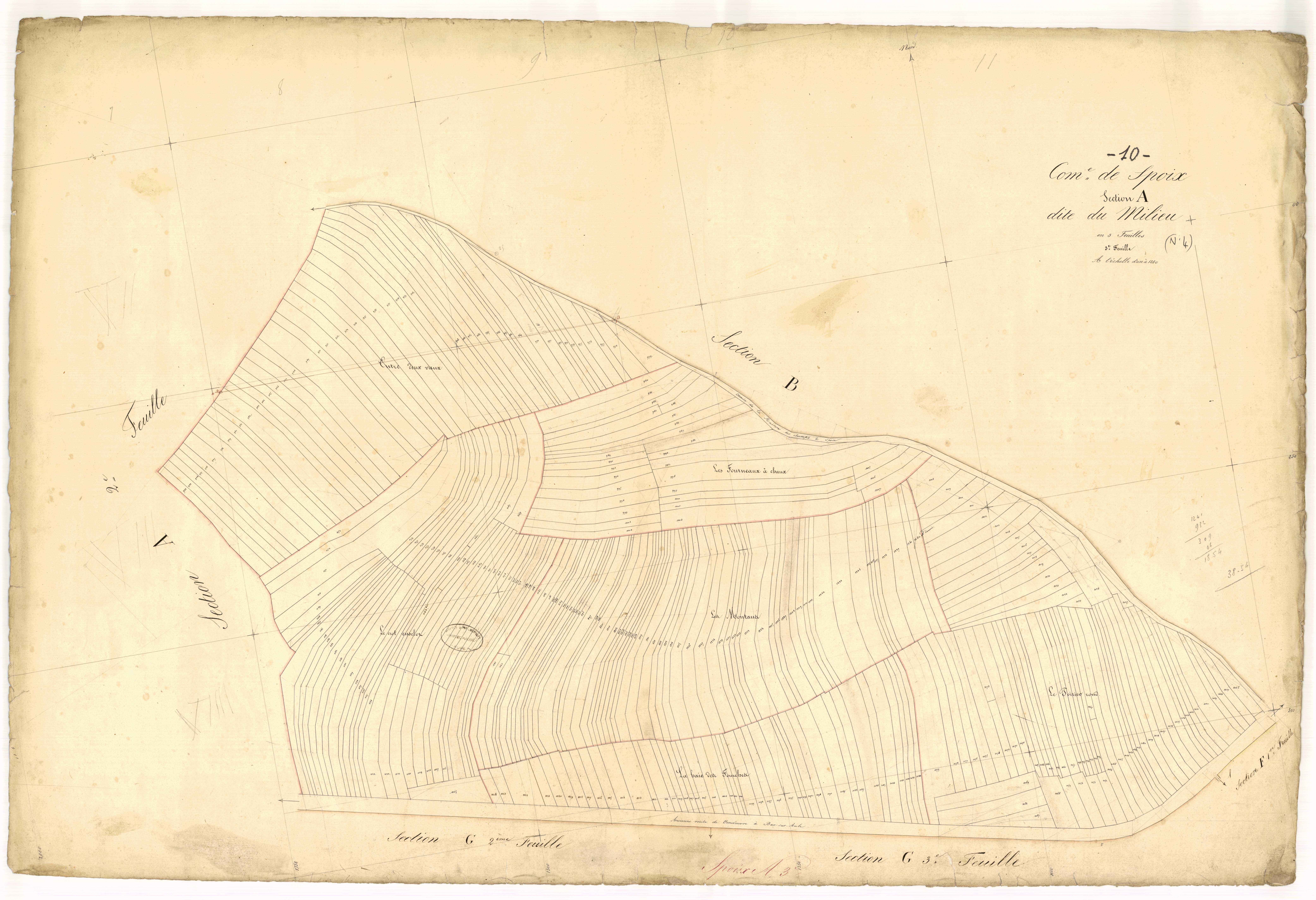 Spoy, section A dite du Milieu, feuille n° 3