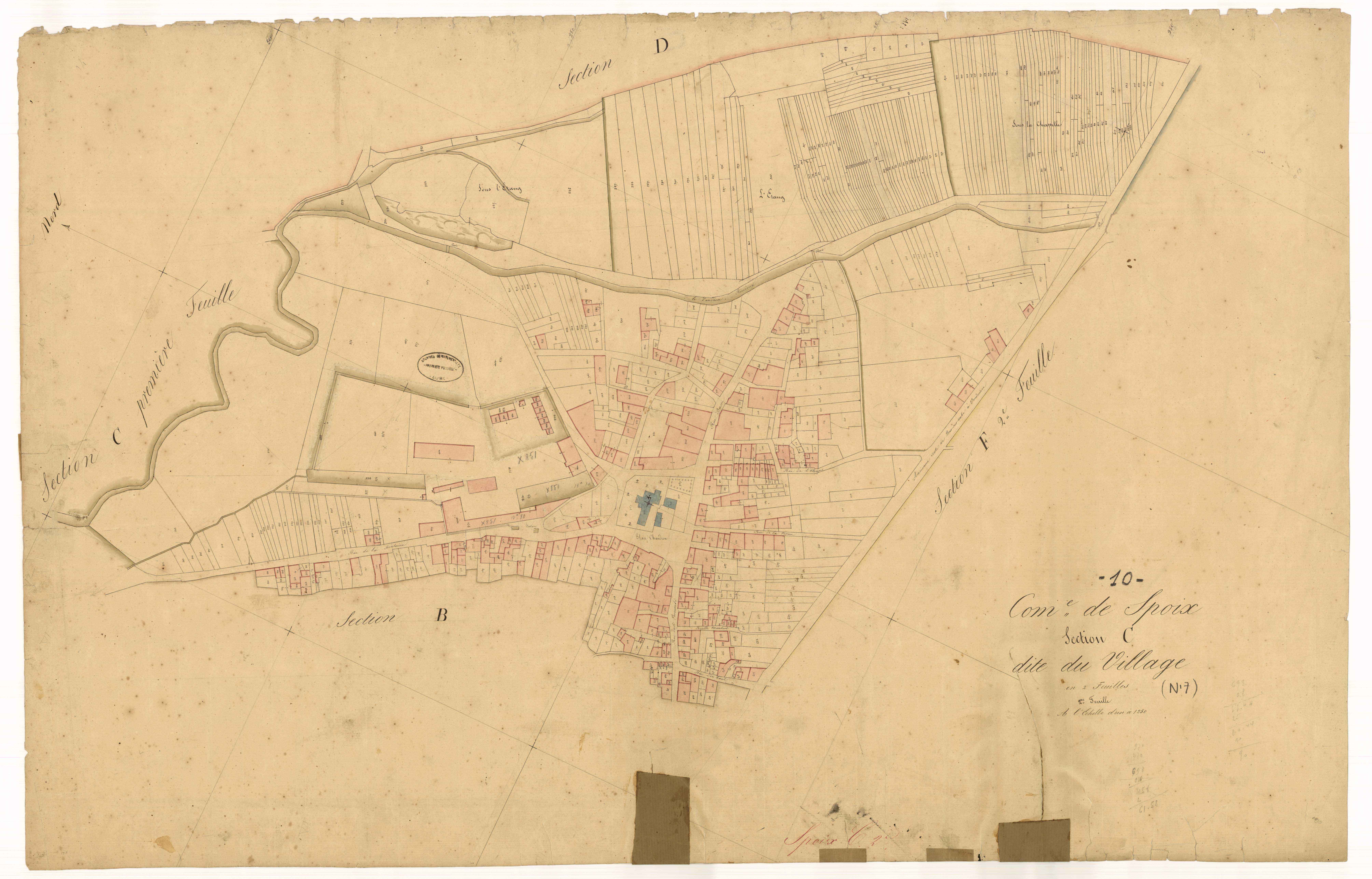 Spoy, section C dite du Village, feuille n° 2