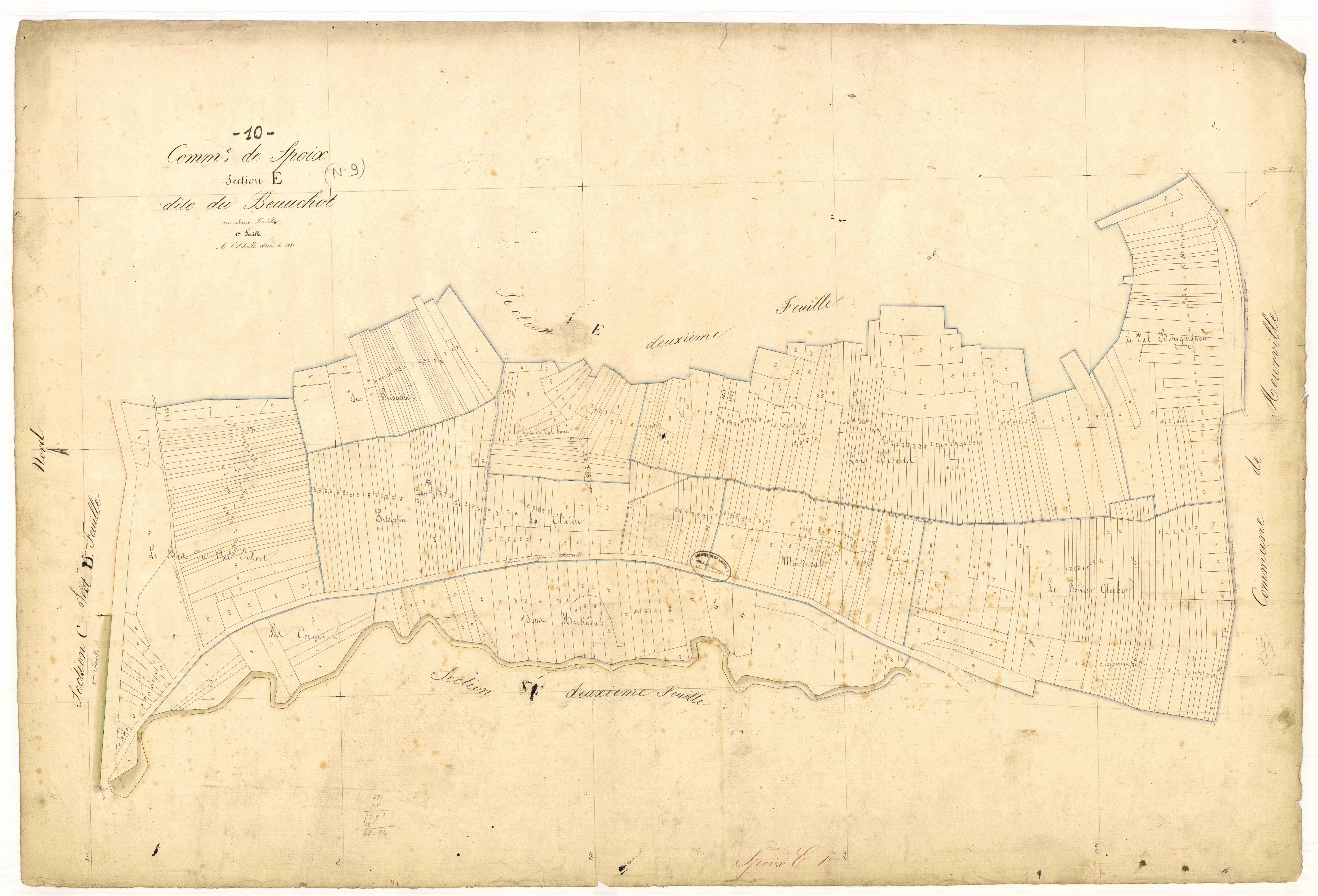 Spoy, section E dite du Beauchot, feuille n° 1