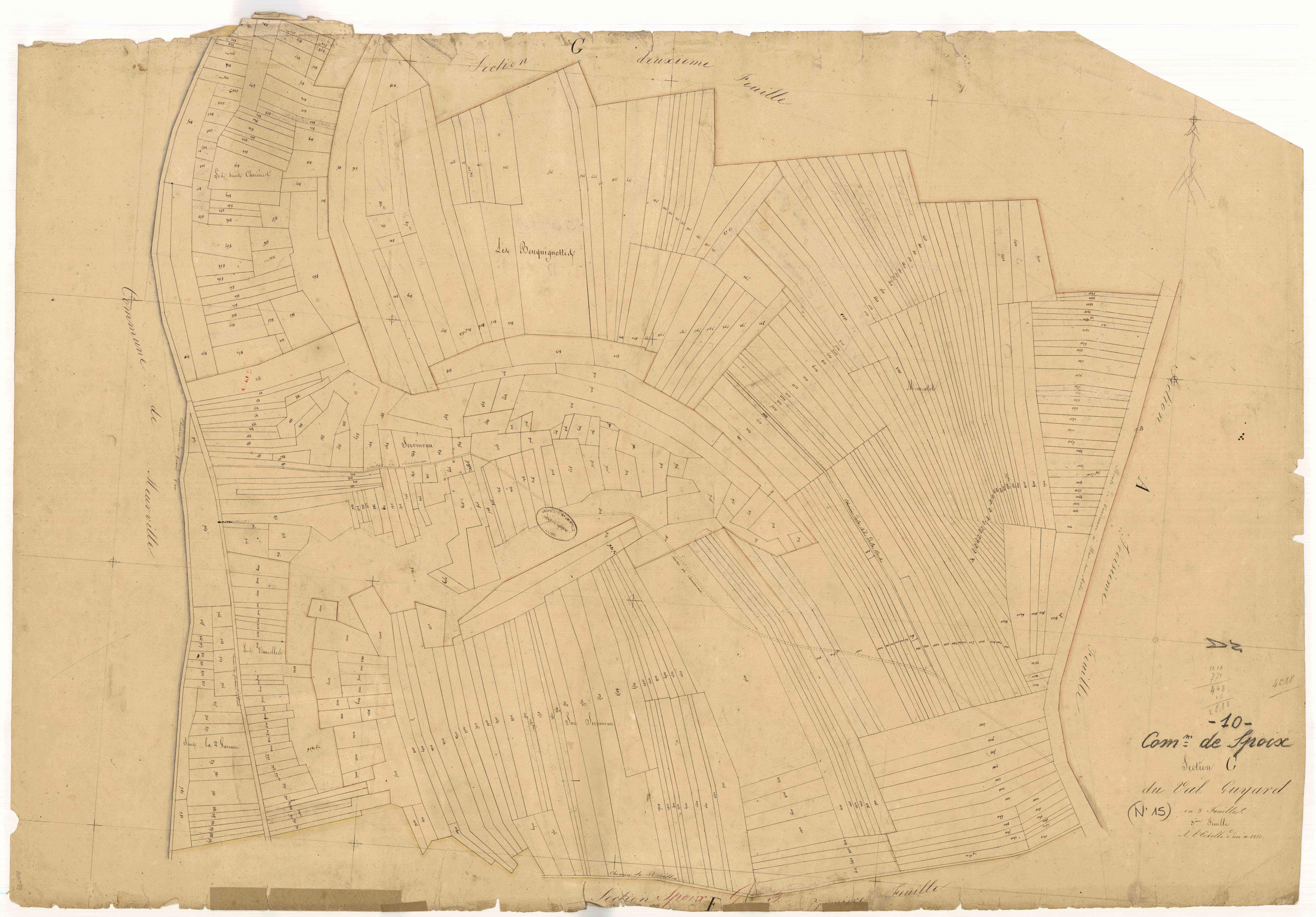 Spoy, section G dite du Val Guyard, feuille n° 3