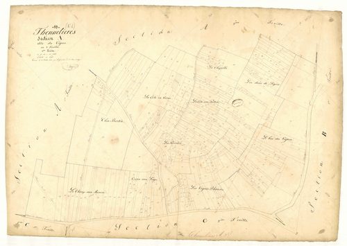 Thennelières, section A dite des Vignes, feuille n° 3, parcelles n° 228-568