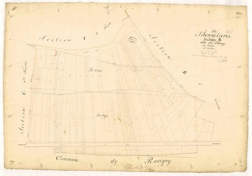 Thennelières, section B dite des Etangs, feuille n° 2, parcelles n° 432-579