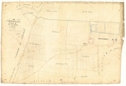 Thennelières, section C dite du Village, feuille n° 1, parcelles n° 1-130