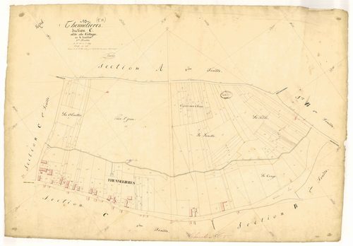 Thennelières, section C dite du Village, feuille n° 2, parcelles n° 131-299