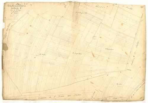 Thennelières, section C dite du Village, feuille n° 4, parcelles n° 519-733