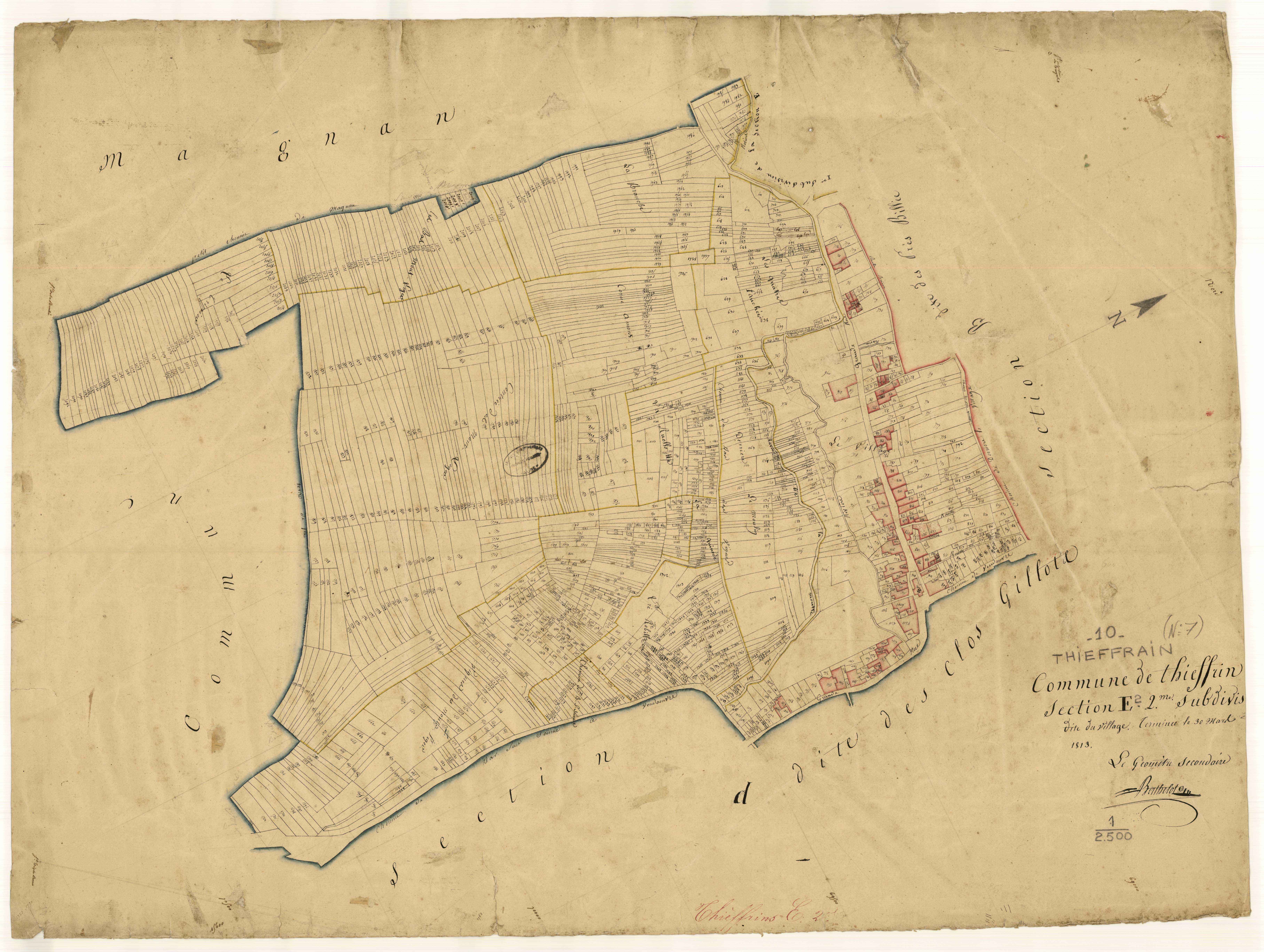 Thieffrain, section E dite du Village, feuille n° 2