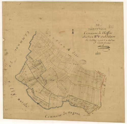 Thieffrain, section E dite du Village, feuille n° 1