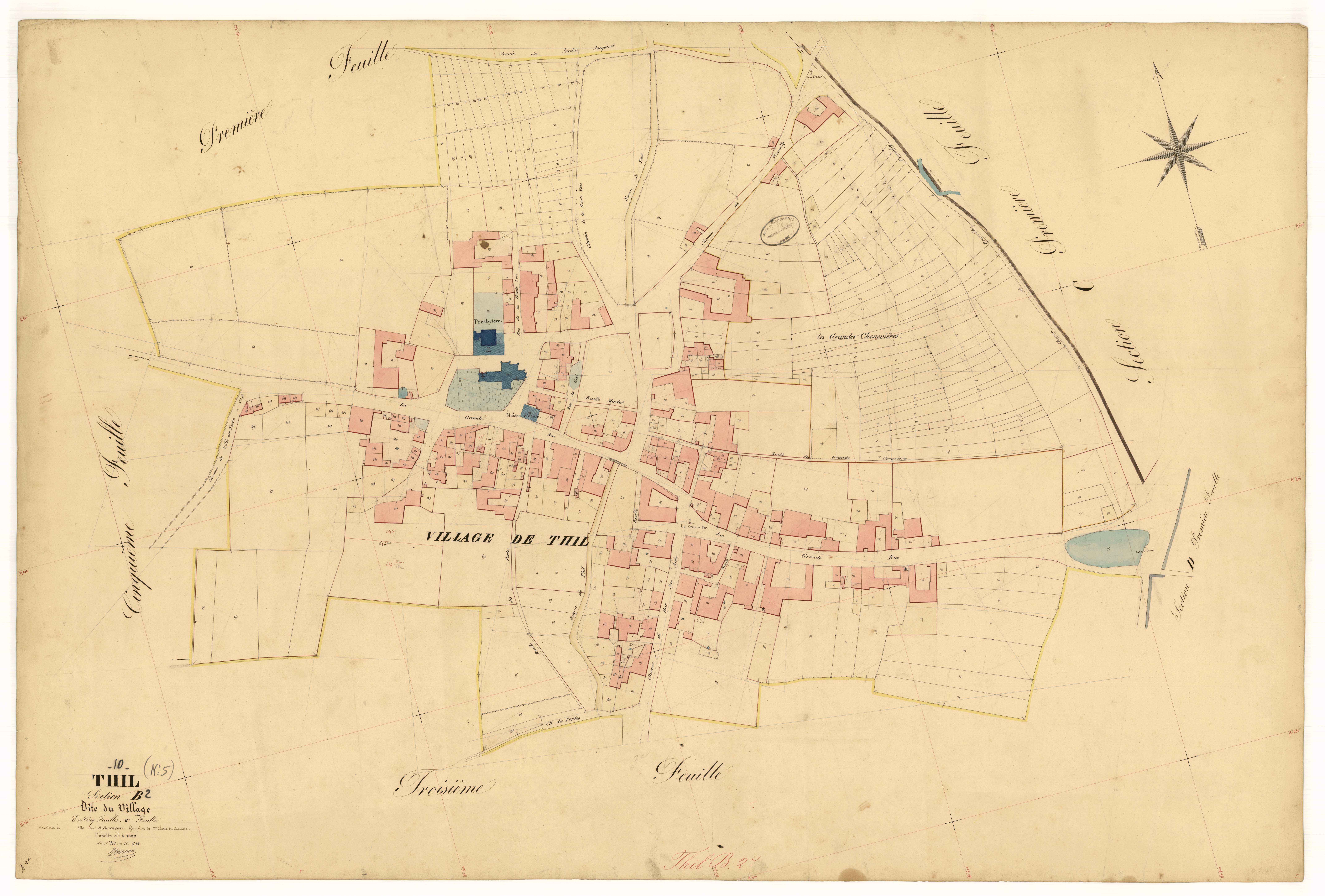 Thil, section B dite du Village, feuille n° 2, parcelles n° 261-655