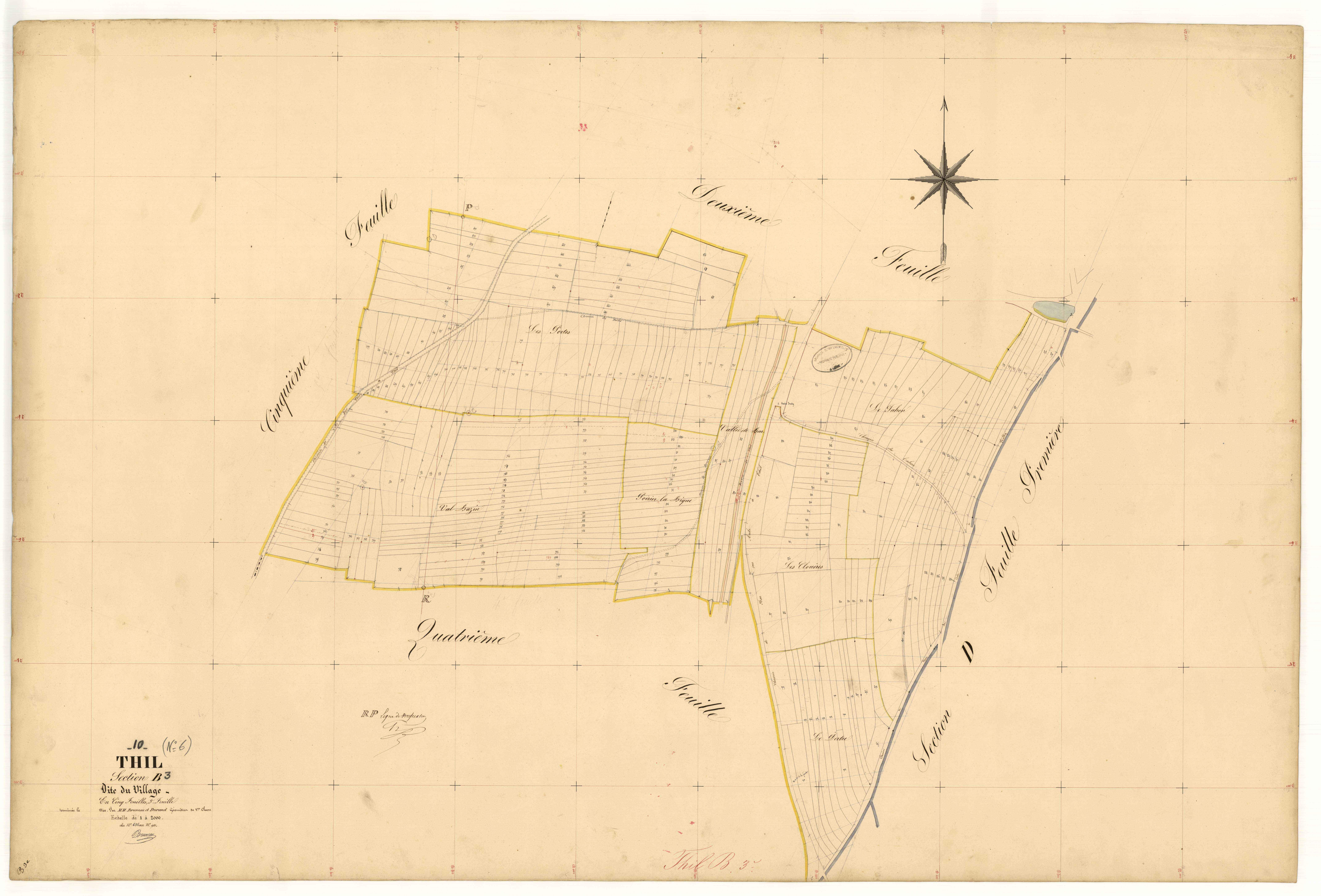 Thil, section B dite du Village, feuille n° 3, parcelles n° 656-911