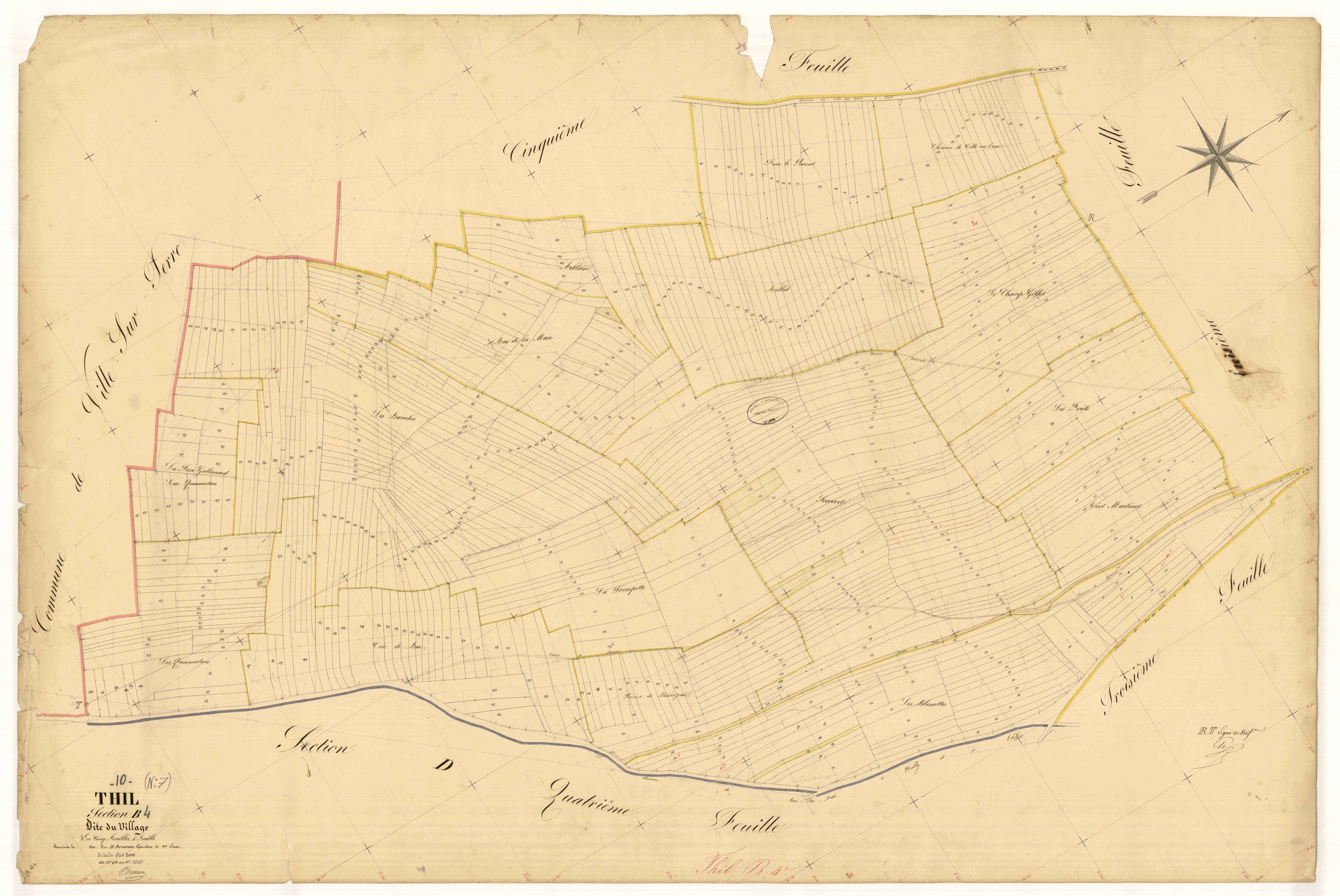 Thil, section B dite du Village, feuille n° 4, parcelles n° 912-1445