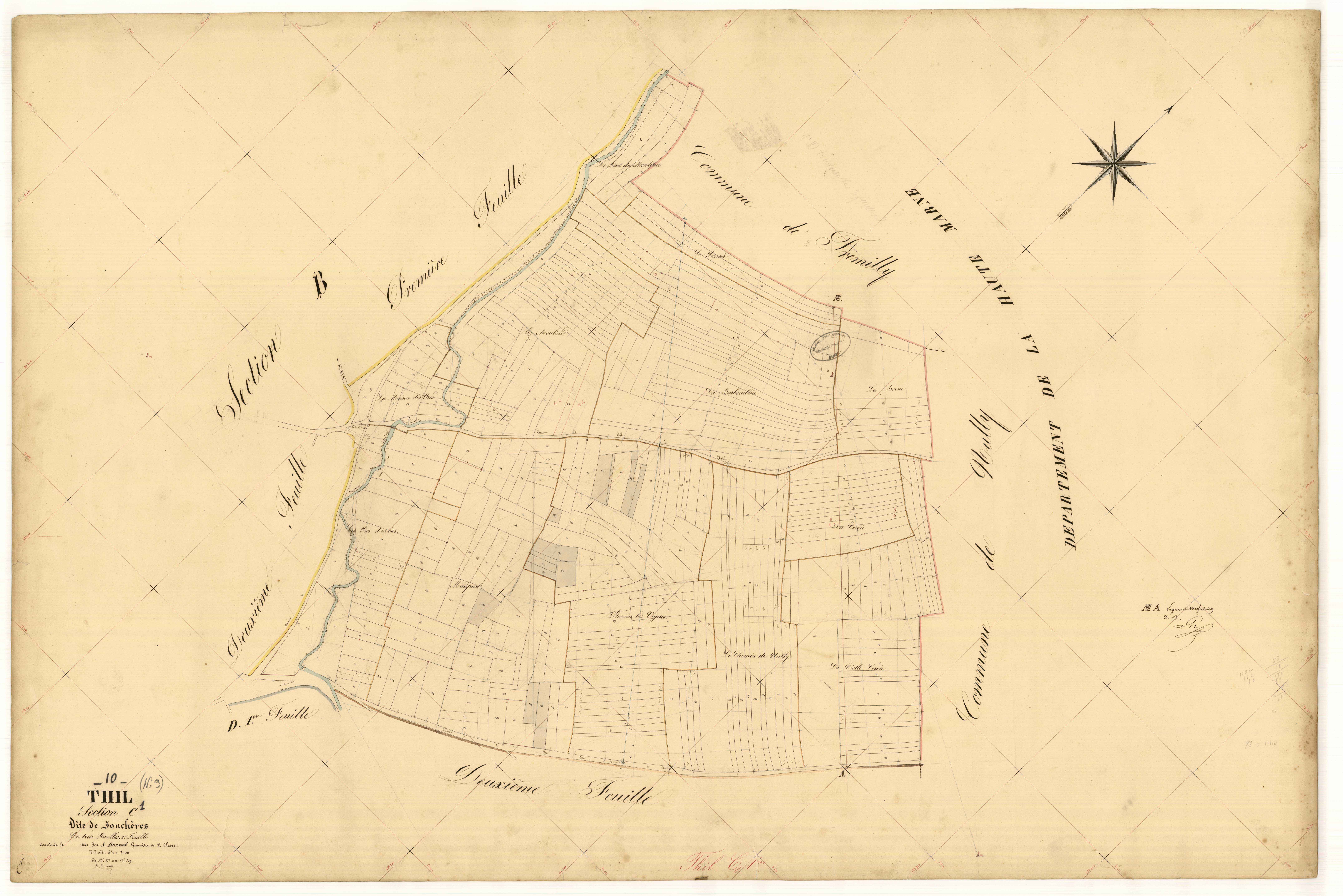 Thil, section C dite de Jonchères, feuille n° 1, parcelles n° 1-319
