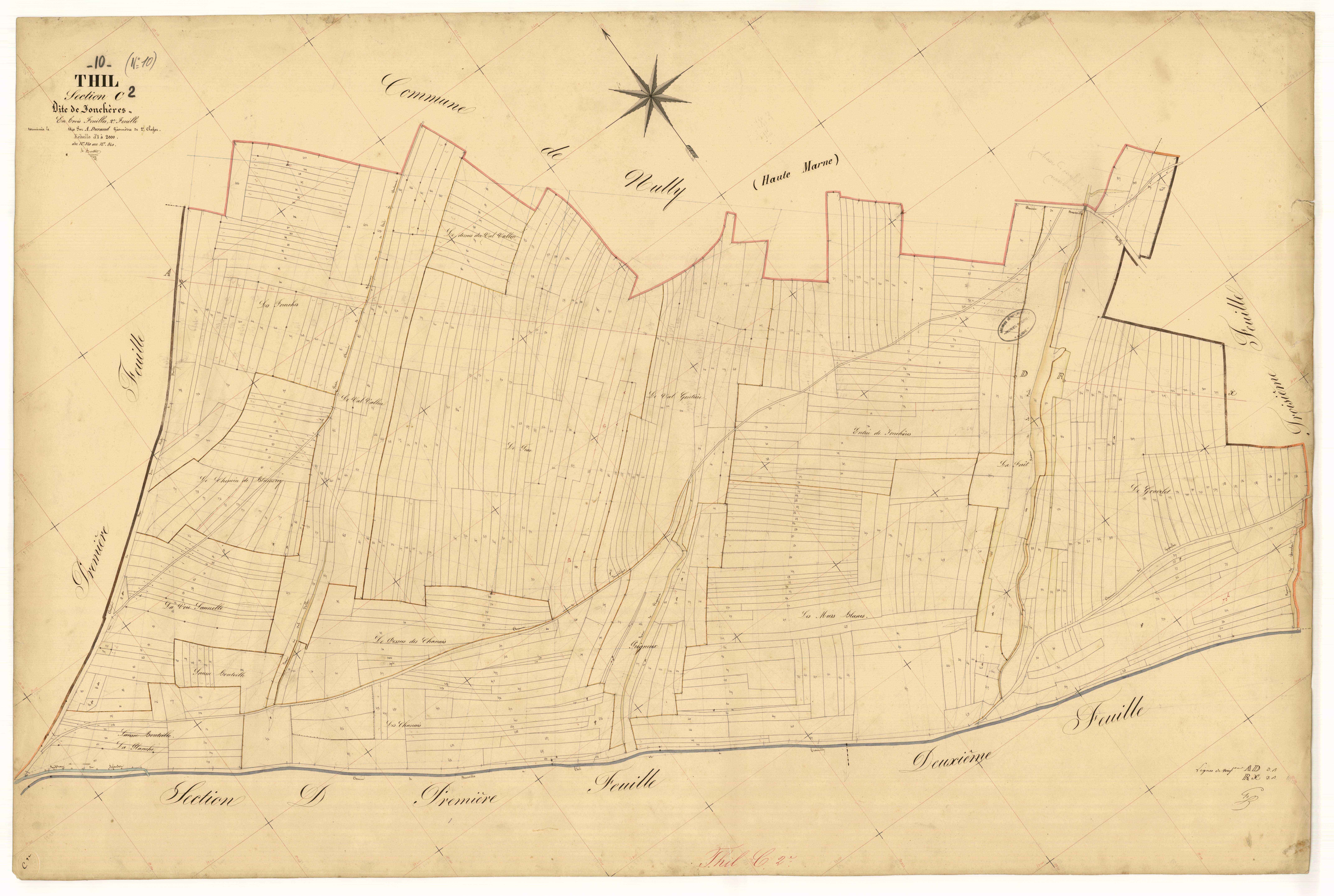 Thil, section C dite de Jonchères, feuille n° 2, parcelles n° 320-840