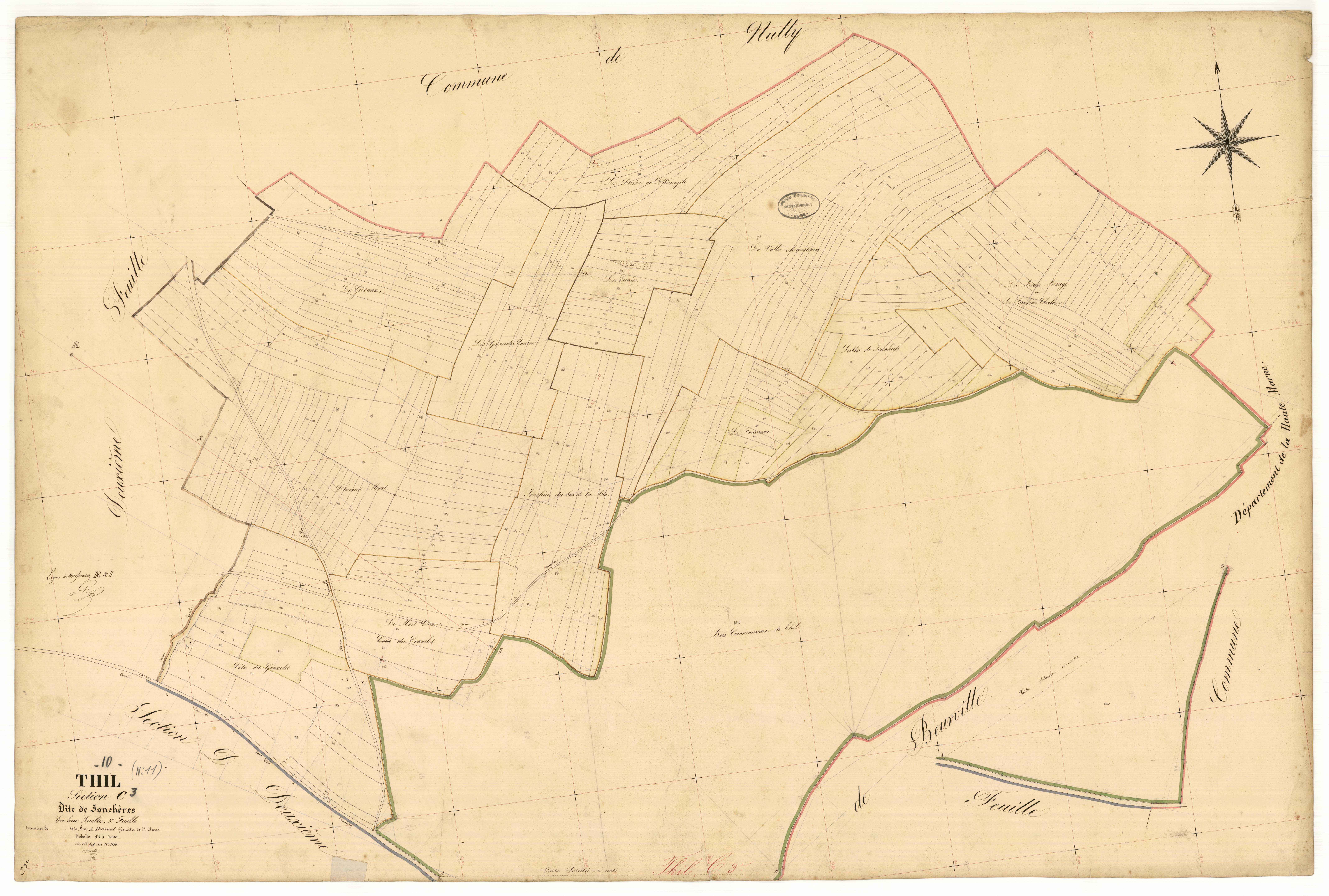 Thil, section C dite de Jonchères, feuille n° 3, parcelles n° 841-1150