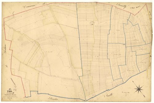 Thil, section A dite des Fermes de Hazard, feuille n° 2, parcelles n° 156-584