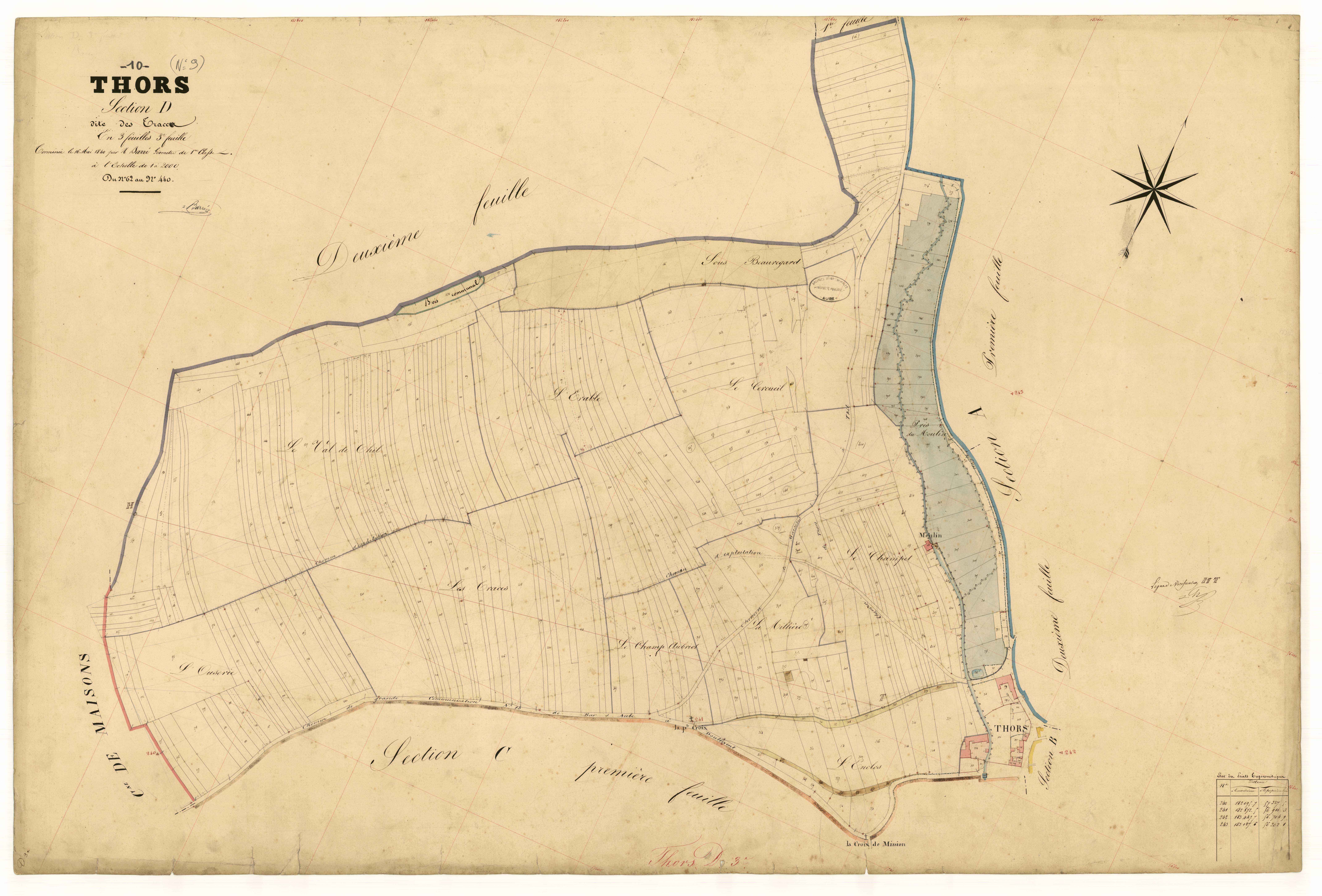 Thors, section D dite des Traces, feuille n° 3, parcelles n°62-440
