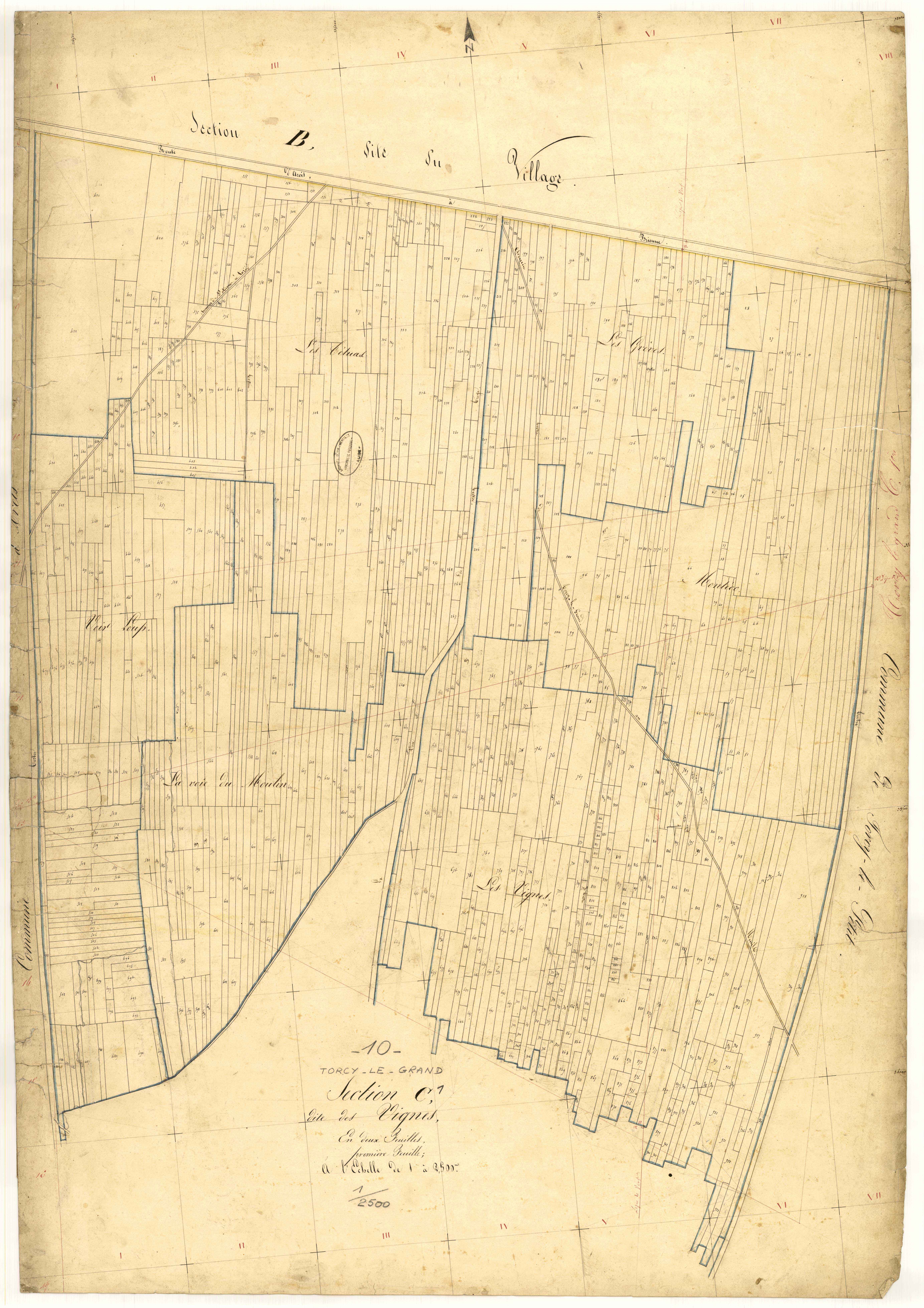 Torcy-le-Grand, section C dite des Vignes, feuille n° 1