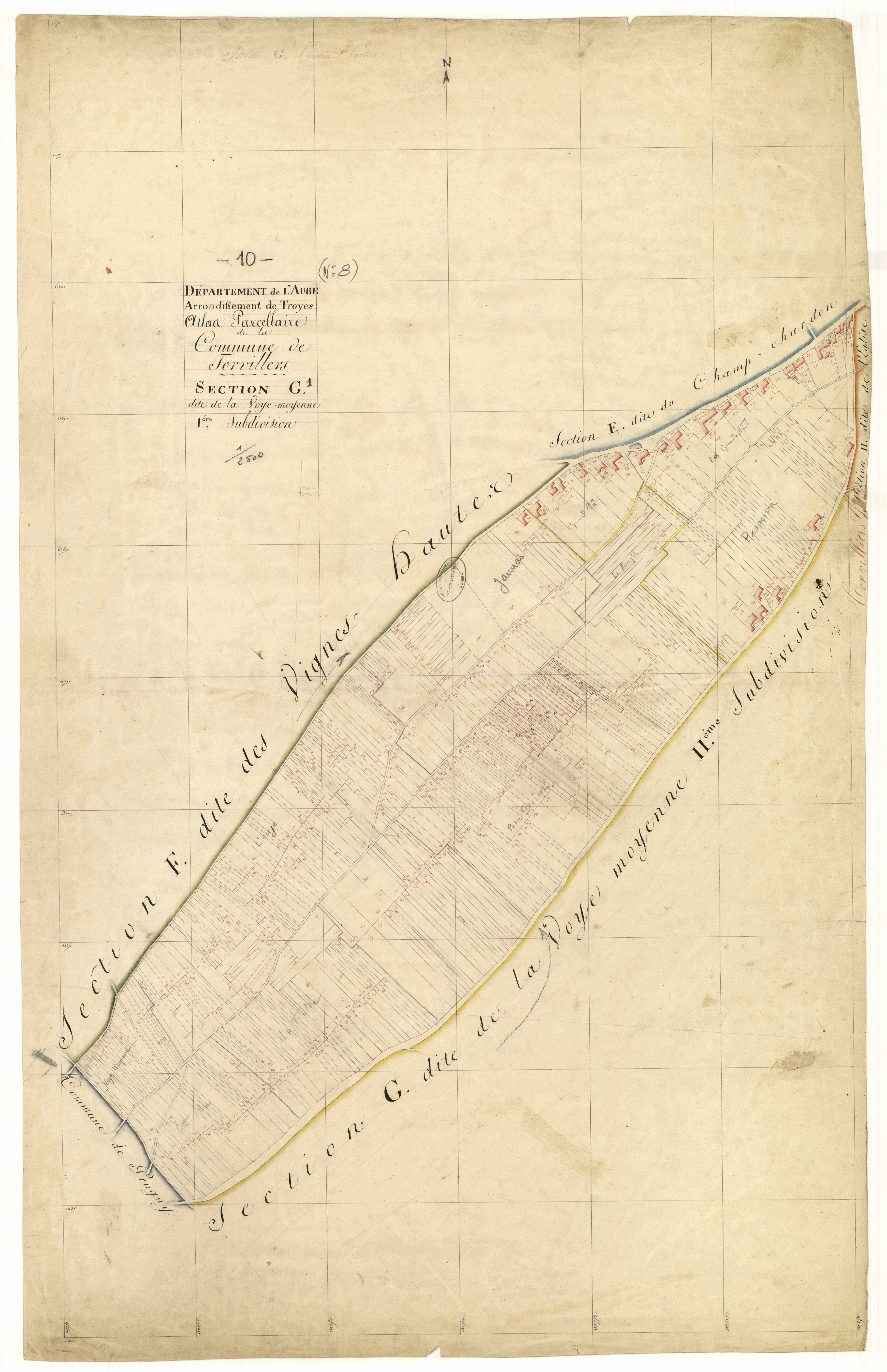 Torvilliers, section G dite de la Voye-Moyenne, feuille n° 1