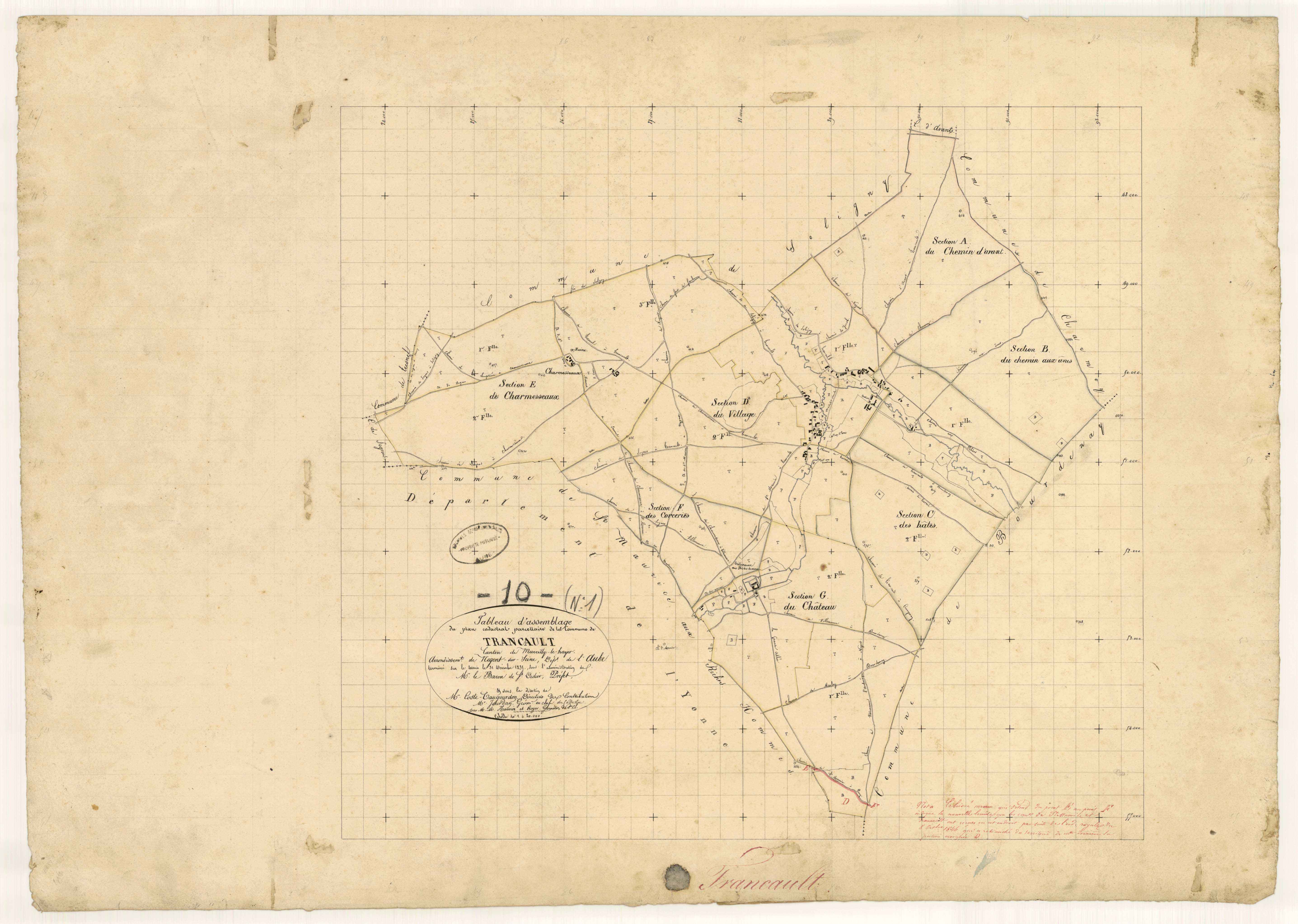 Trancault, tableau d'assemblage