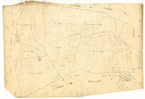 Trancault, section E dite de Charmesseaux, feuille n° 3, parcelles n° 210-626