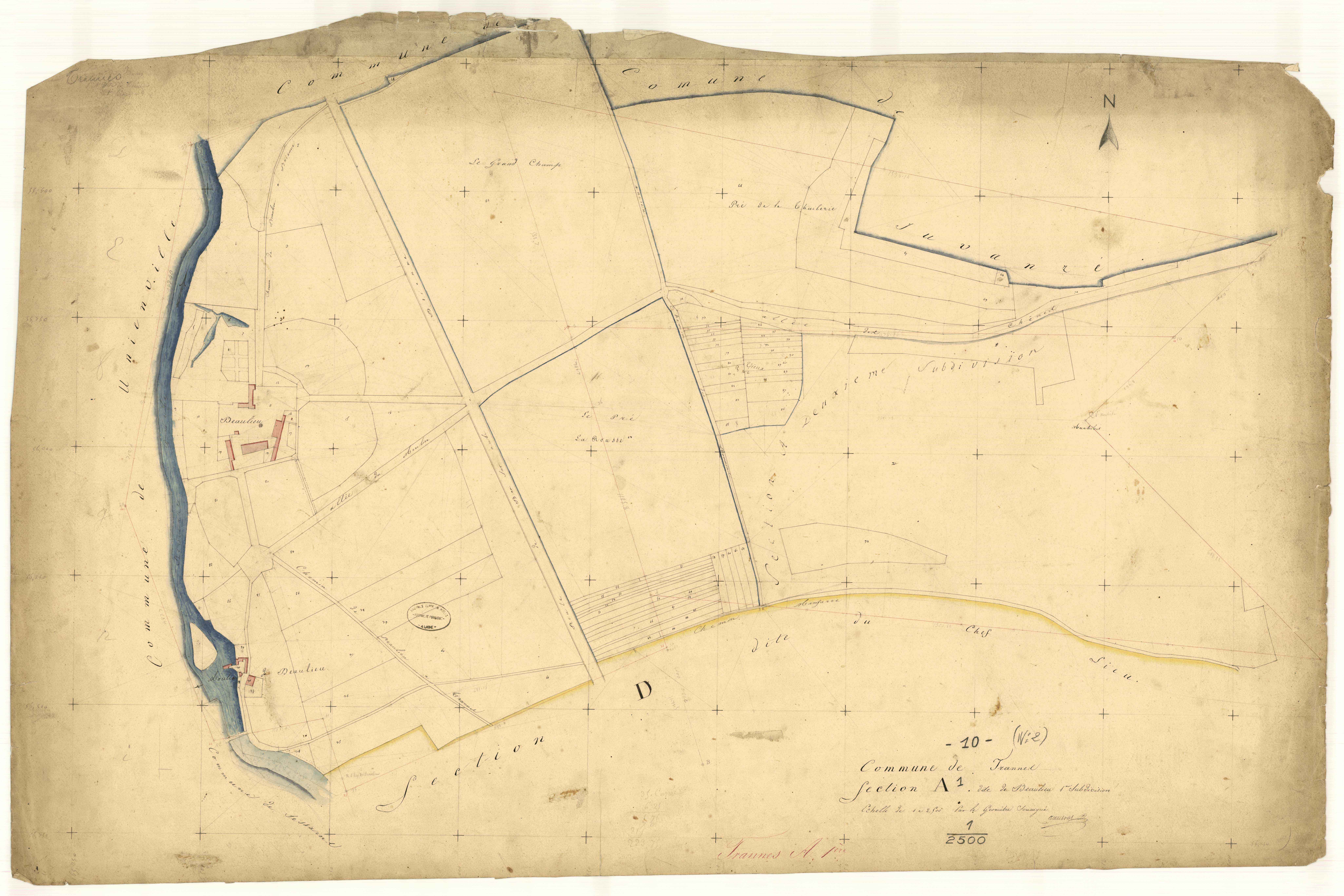 Trannes, section A dite de Beaulieu, feuille n° 1