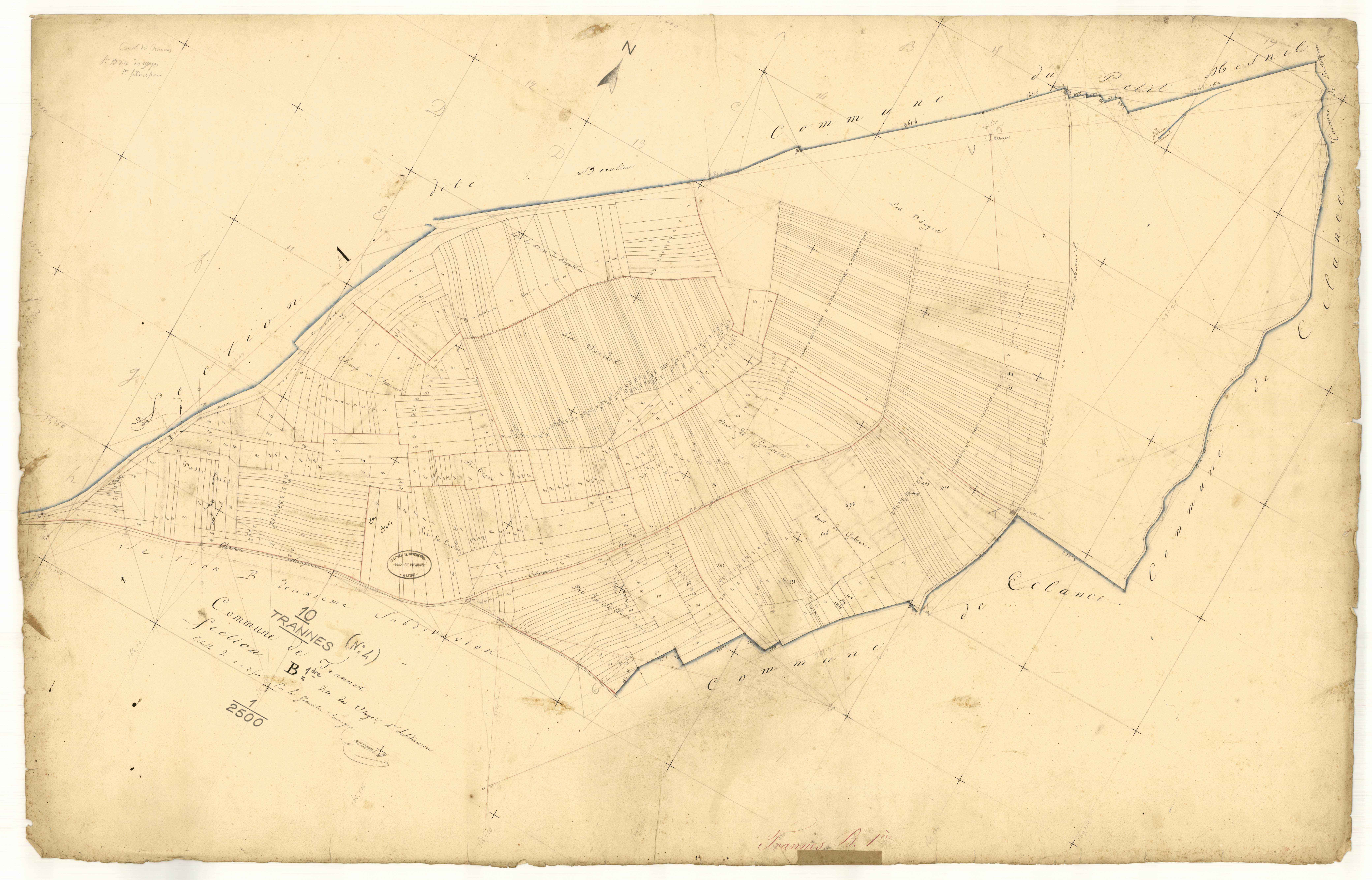 Trannes, section B dite des Usagers, feuille n° 1