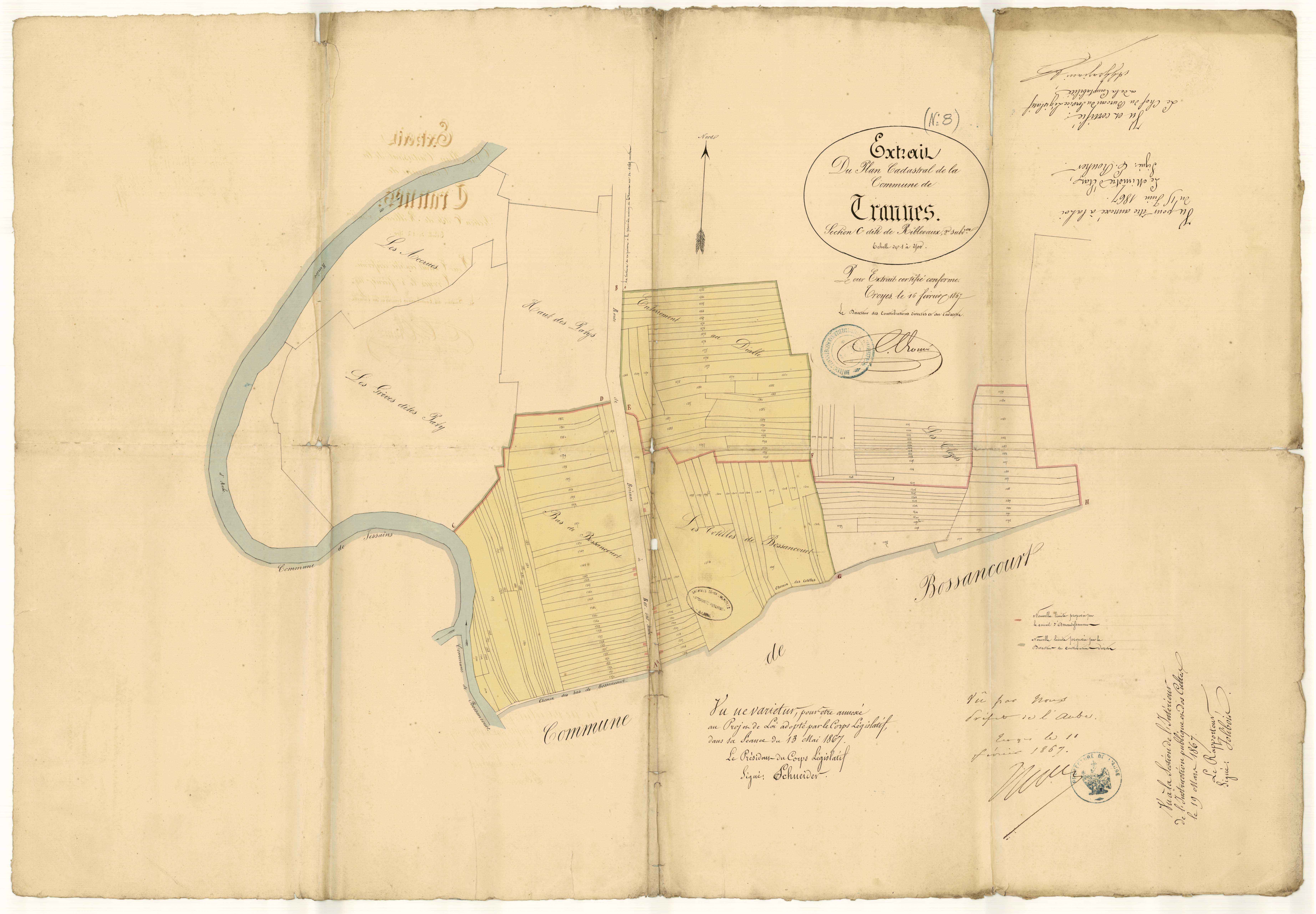 Trannes, section C dite des Riblevaux, feuille n° 3 (extrait du plan C2)