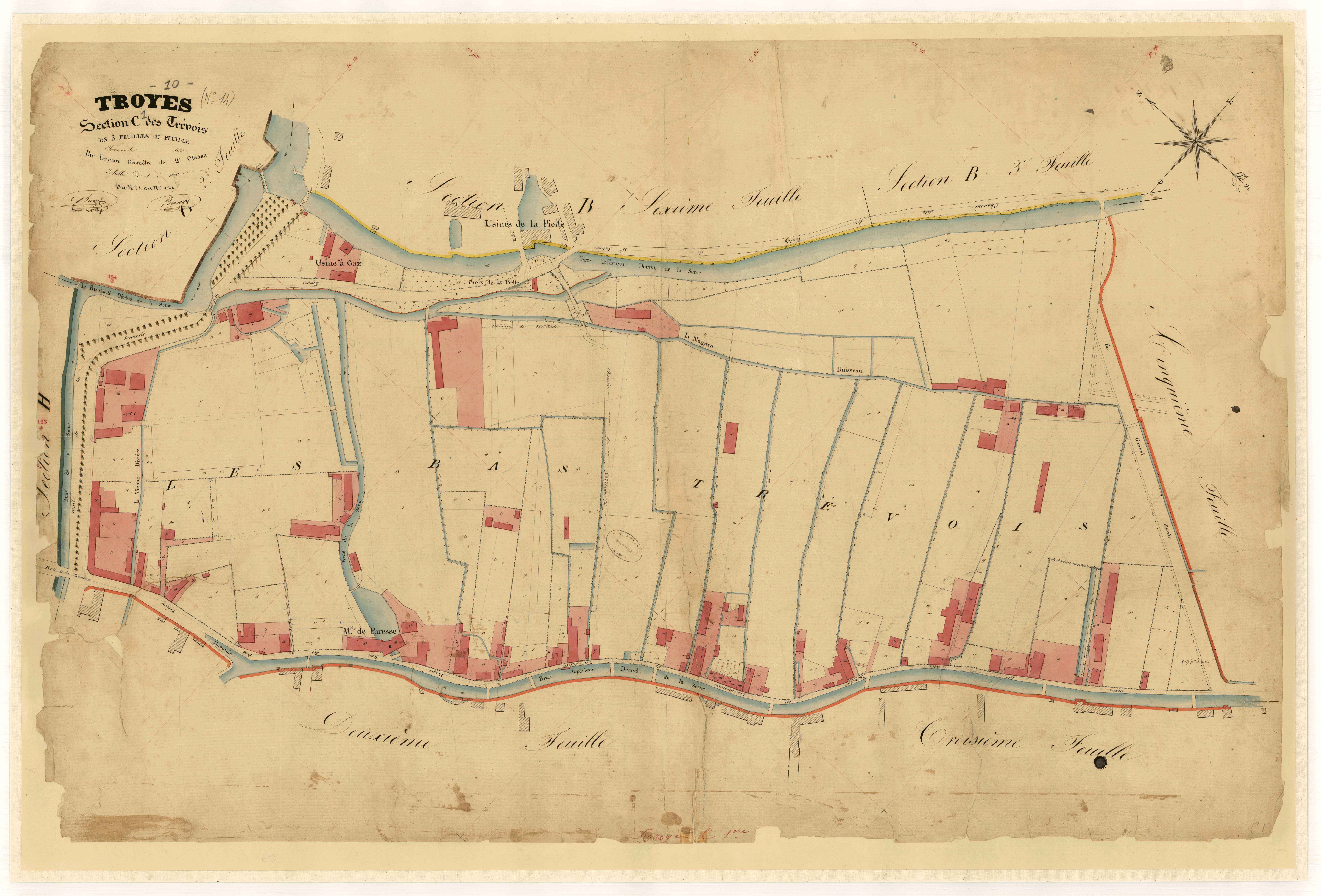 Troyes, section C dite des Trévois, feuille n° 1, parcelles n° 1-159