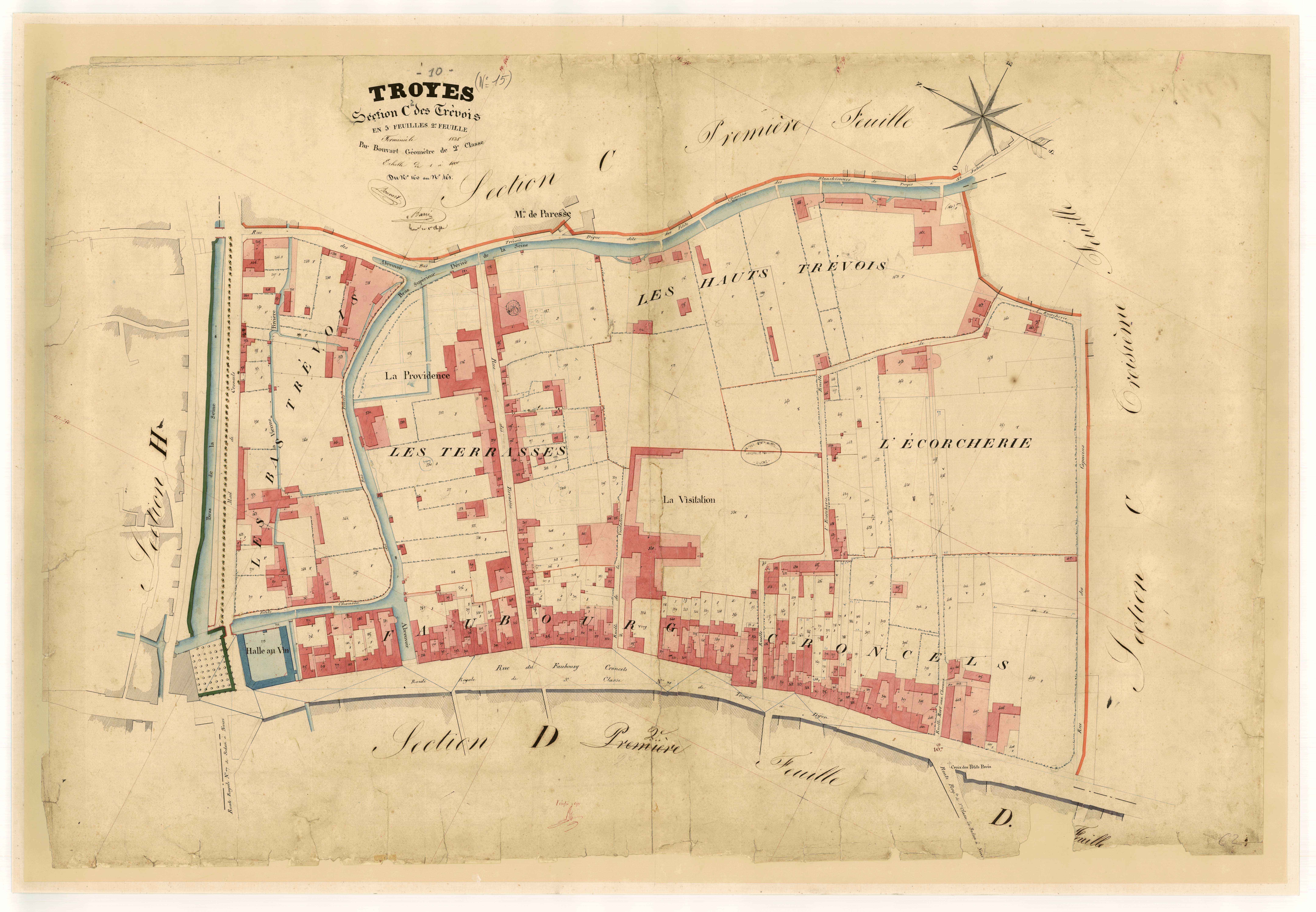 Troyes, section C dite des Trévois, feuille n° 2, parcelles n° 160-461