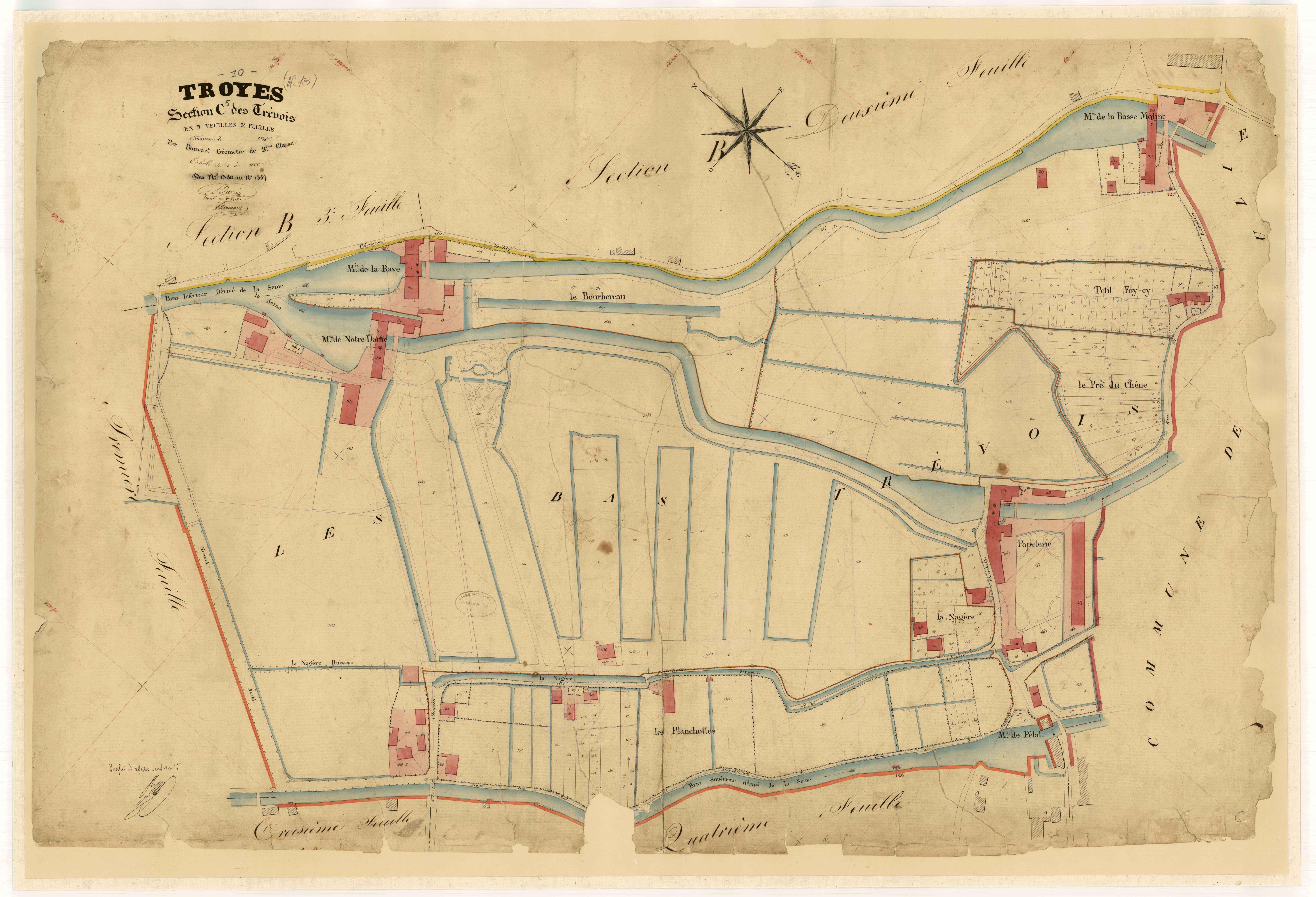 Troyes, section C dite des Trévois, feuille n° 5, parcelles n° 1380-1557