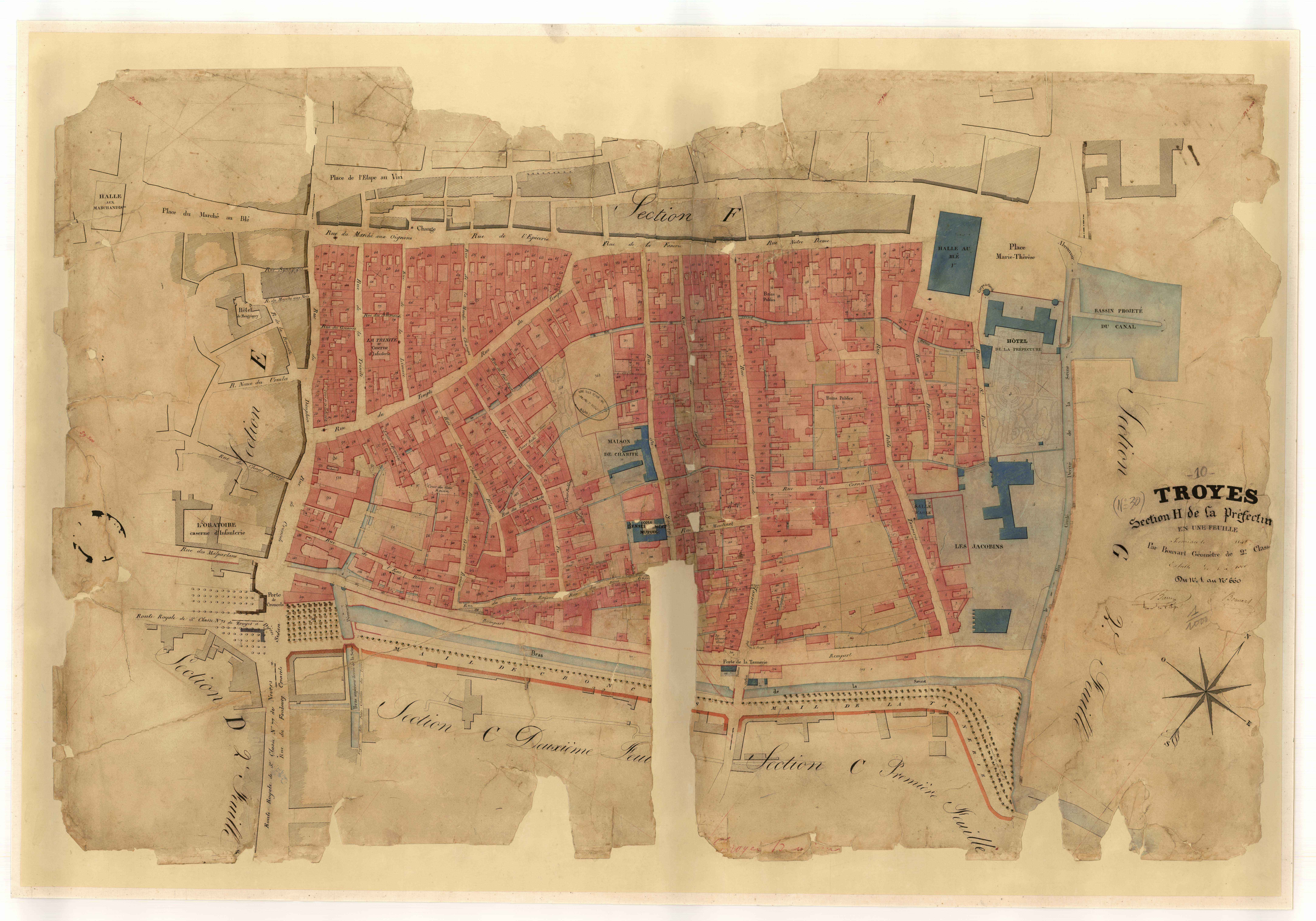 Troyes, section H dite de la Préfecture, parcelles n° 1-660