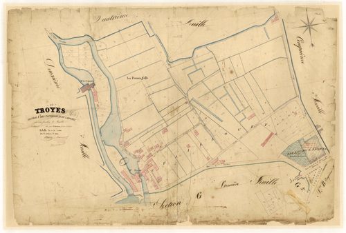 Troyes, section A dite des Tauxelles et du Labourat, feuille n° 3, parcelles n° 1062-1218